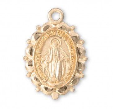 Petite Laced Gold/Sterling Miraculous Medal Necklace
