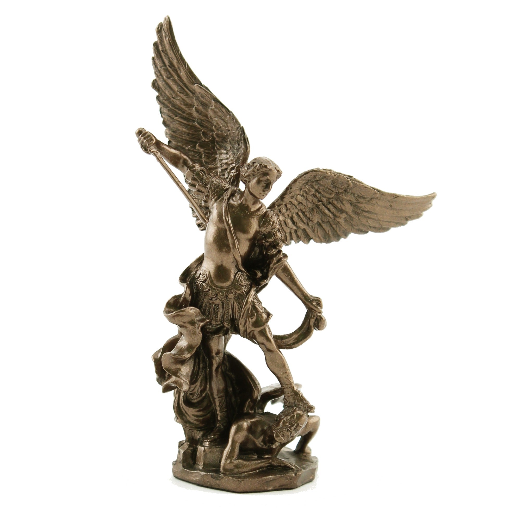St. Michael Bronze Finish Statue, 4"