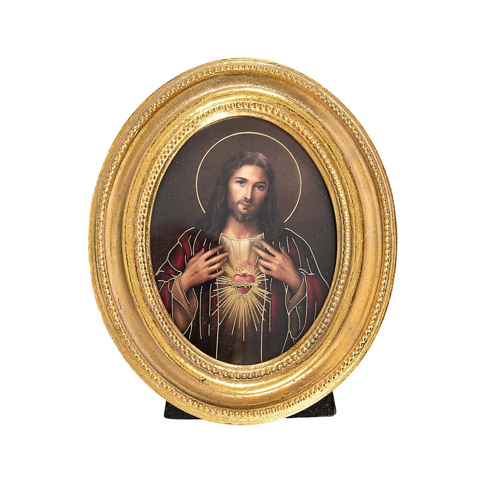 Oval 2-Frame Set of Sacred & Immaculate Heart Prints