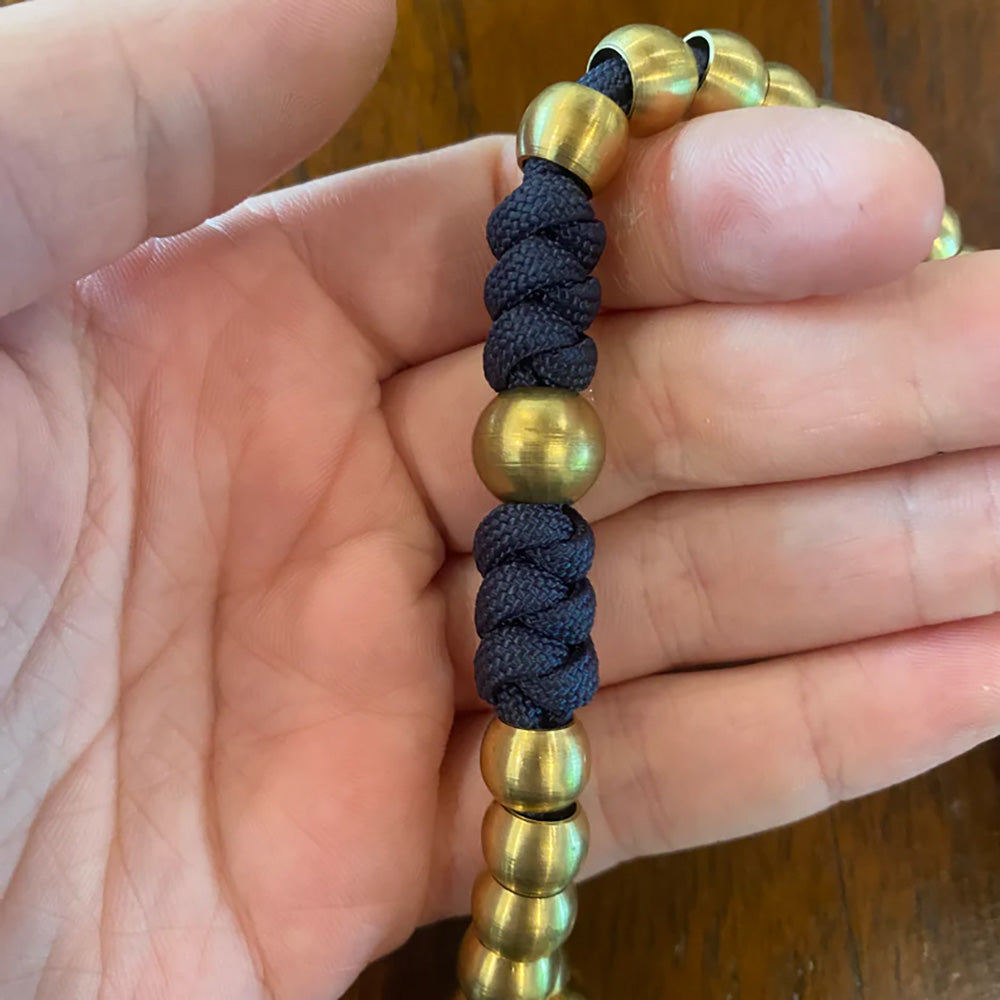 Deluxe Navy Paracord & Brass Miraculous Medal Rosary