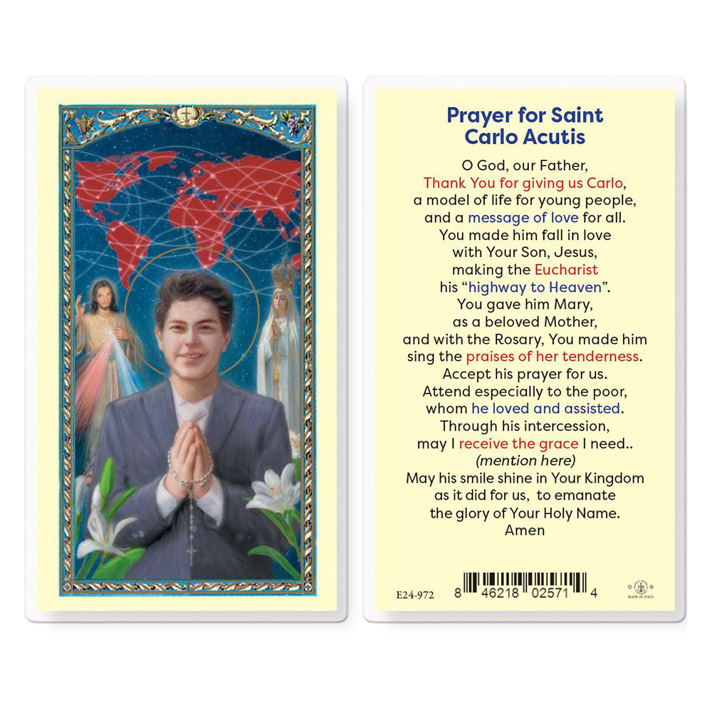 St. Carlo Acutis Prayer Card