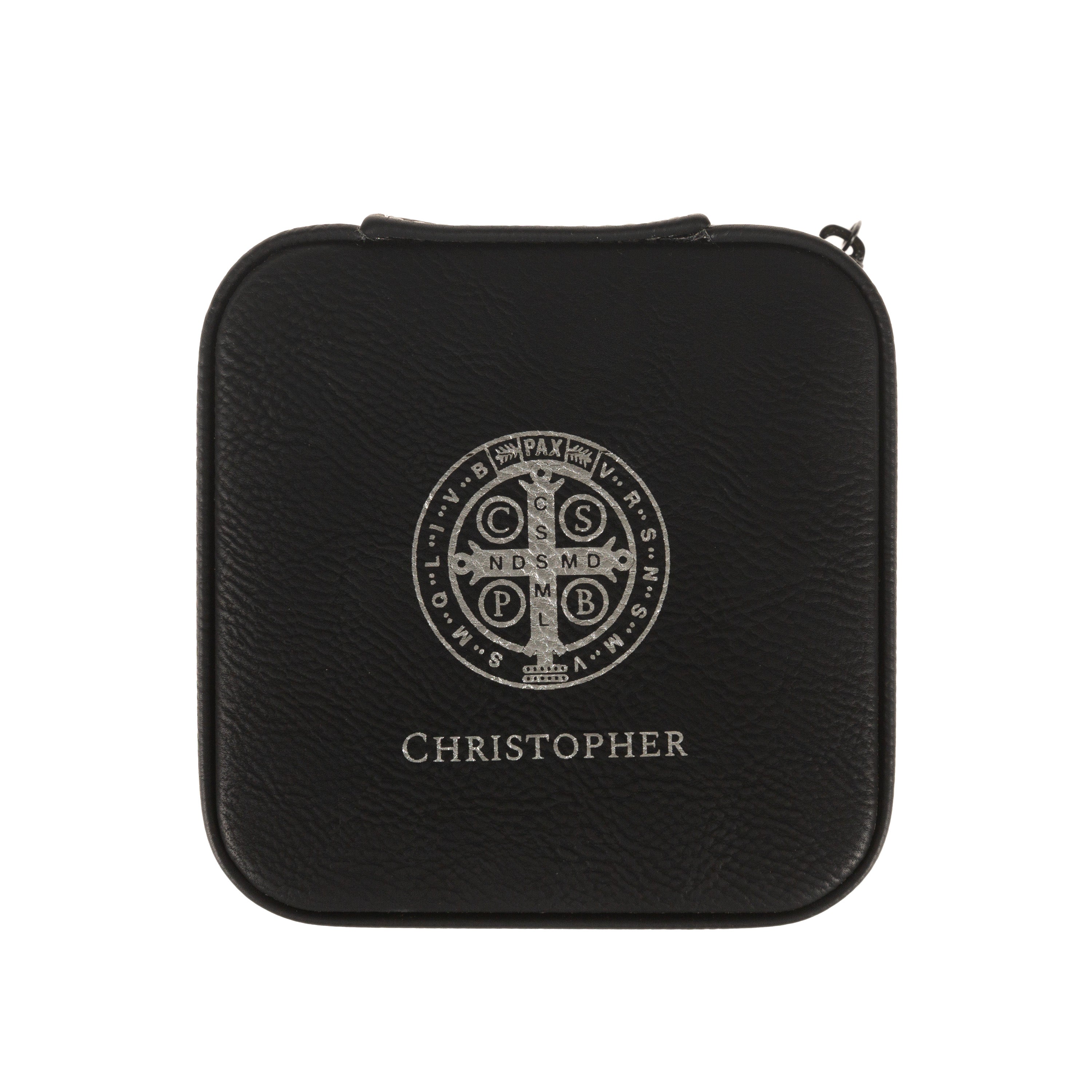 Personalized St. Benedict Travel Case for Jewelry