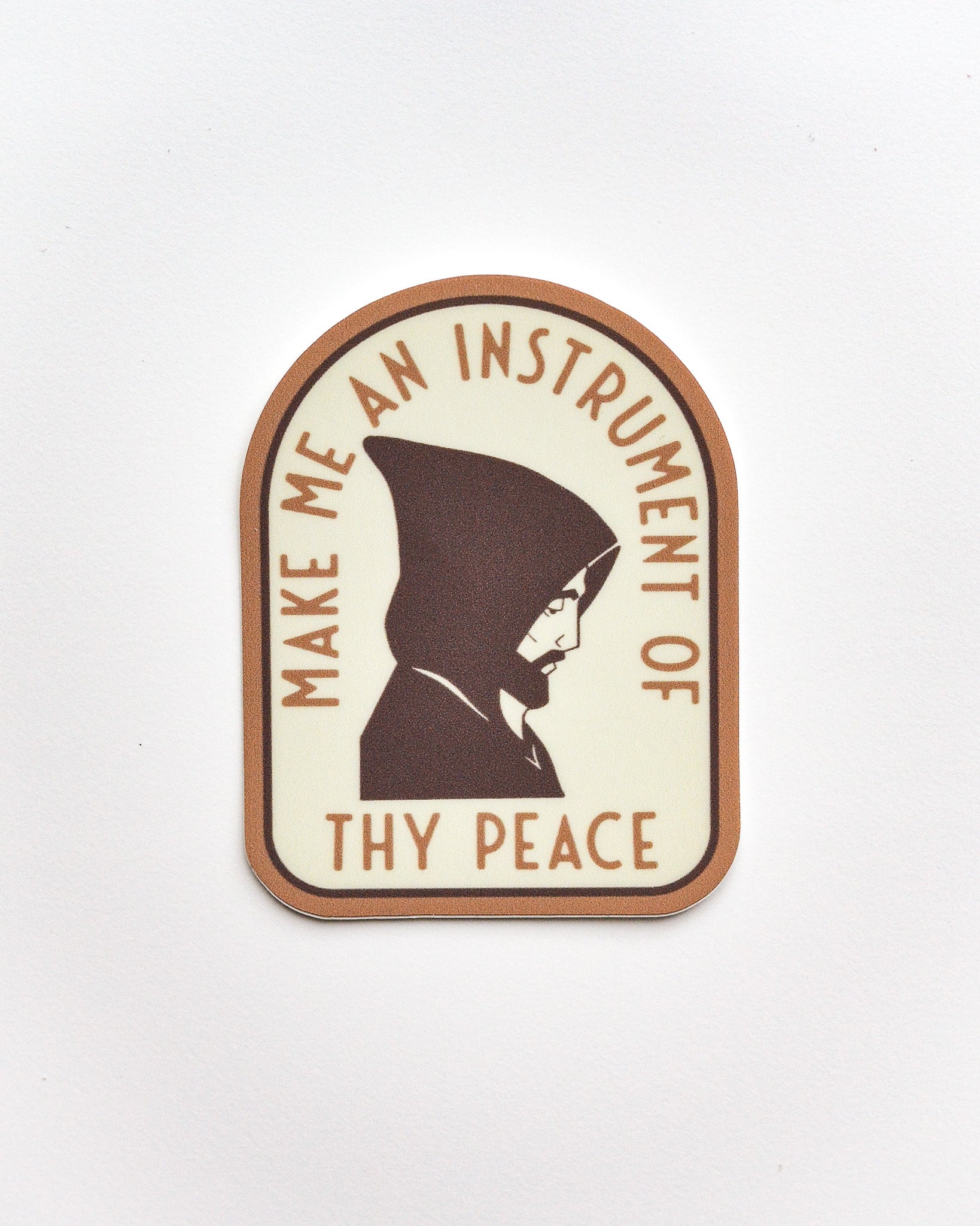 St. Francis Instrument of Thy Peace Vinyl Sticker