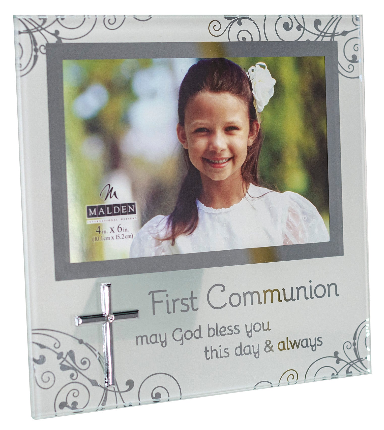 First Communion Frosted Glass Frame - 4 x 6