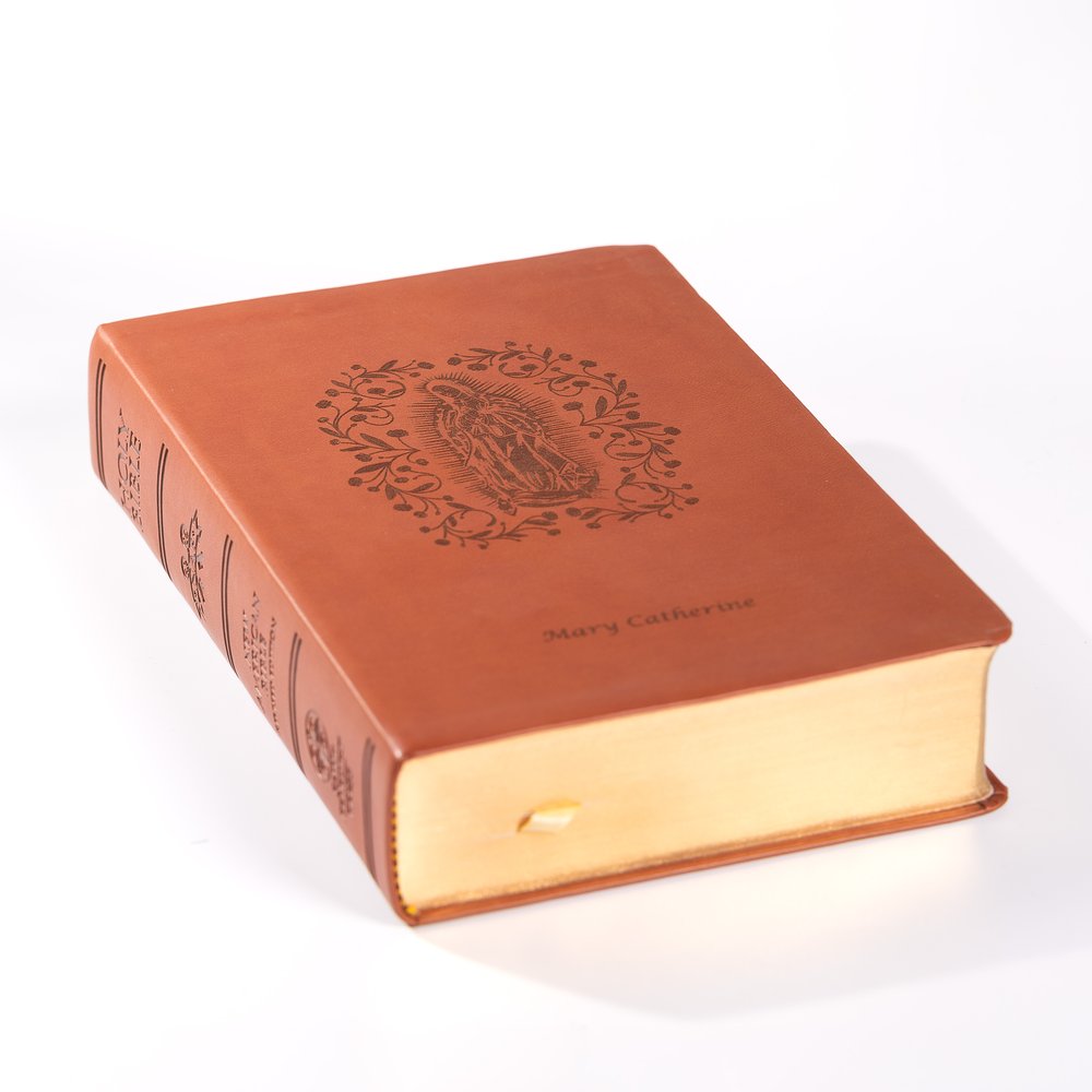 Personalized Our Lady of Guadalupe in Roses Bible