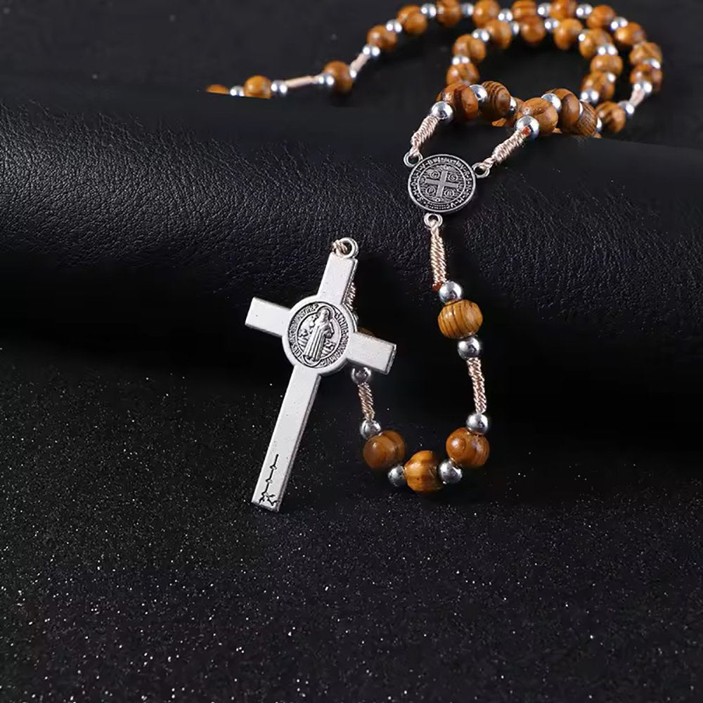 Corded St. Benedict Wood Rosary
