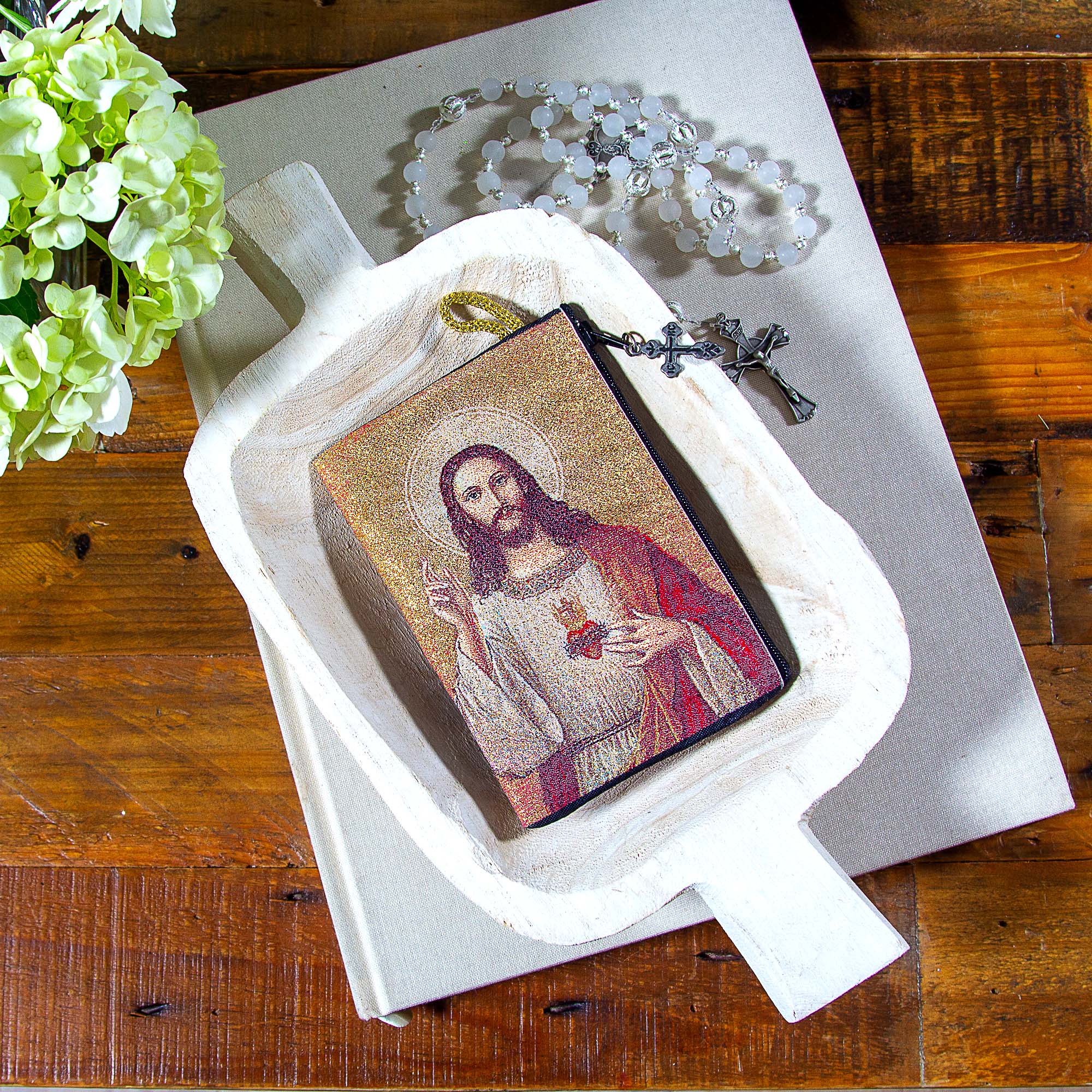Sacred Heart & Immaculate Heart Rosary Pouch
