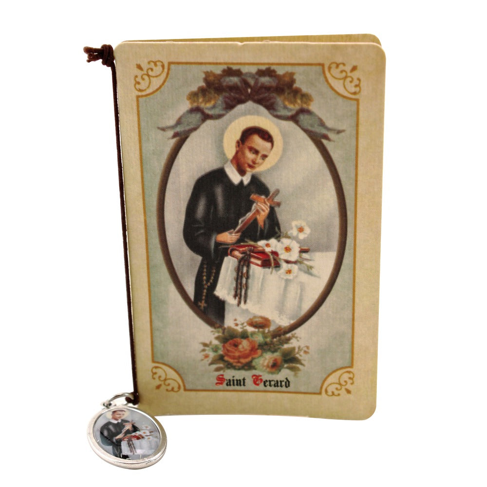 St. Gerard Folded Prayer Card with Medal