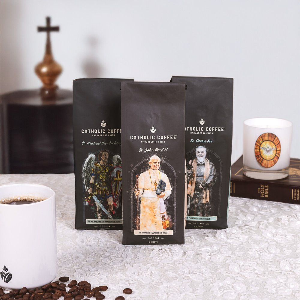 Catholic Coffee St. John Vianney Priest Gift Set