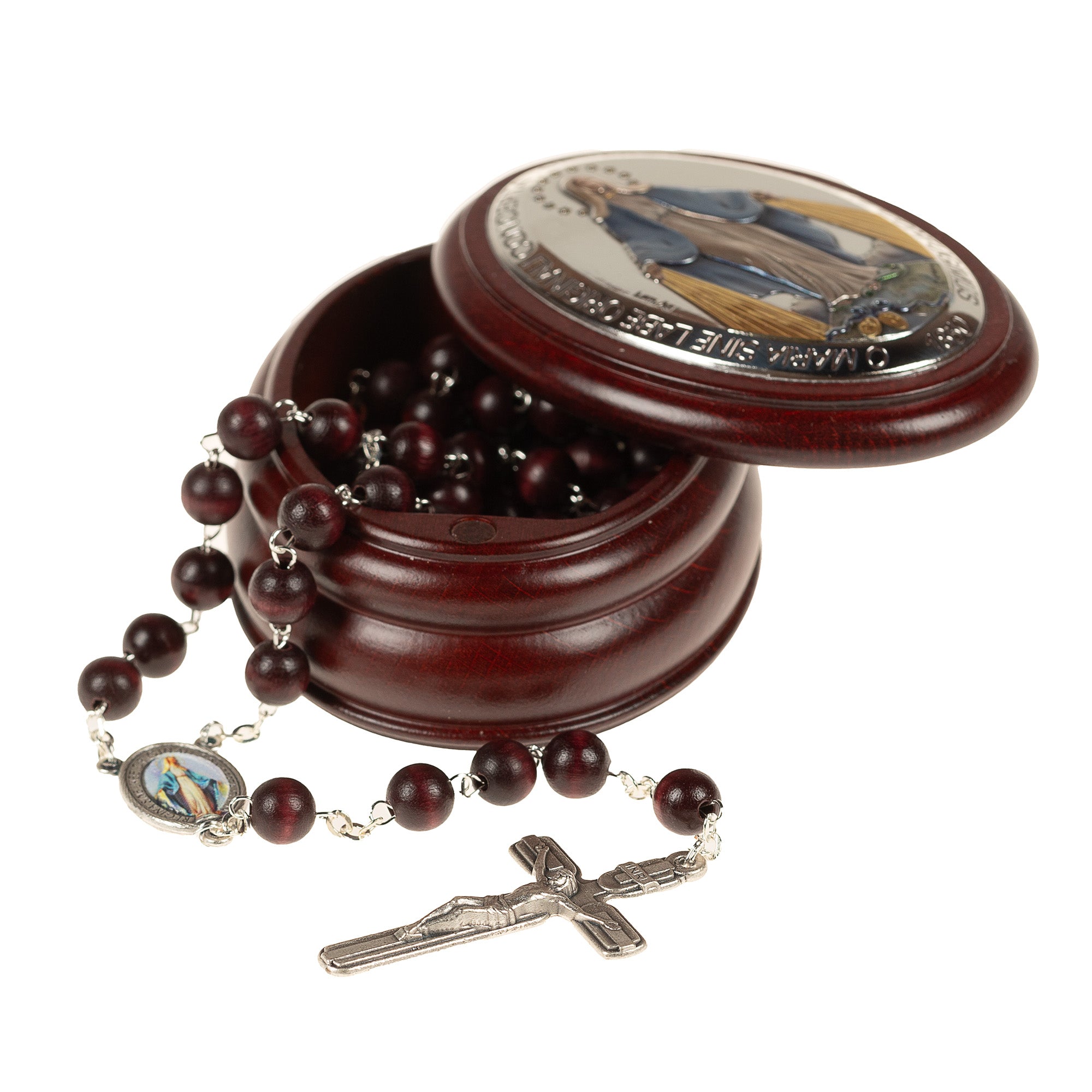 Itailan Miraculous Medal Rosary Box & Rosary Set
