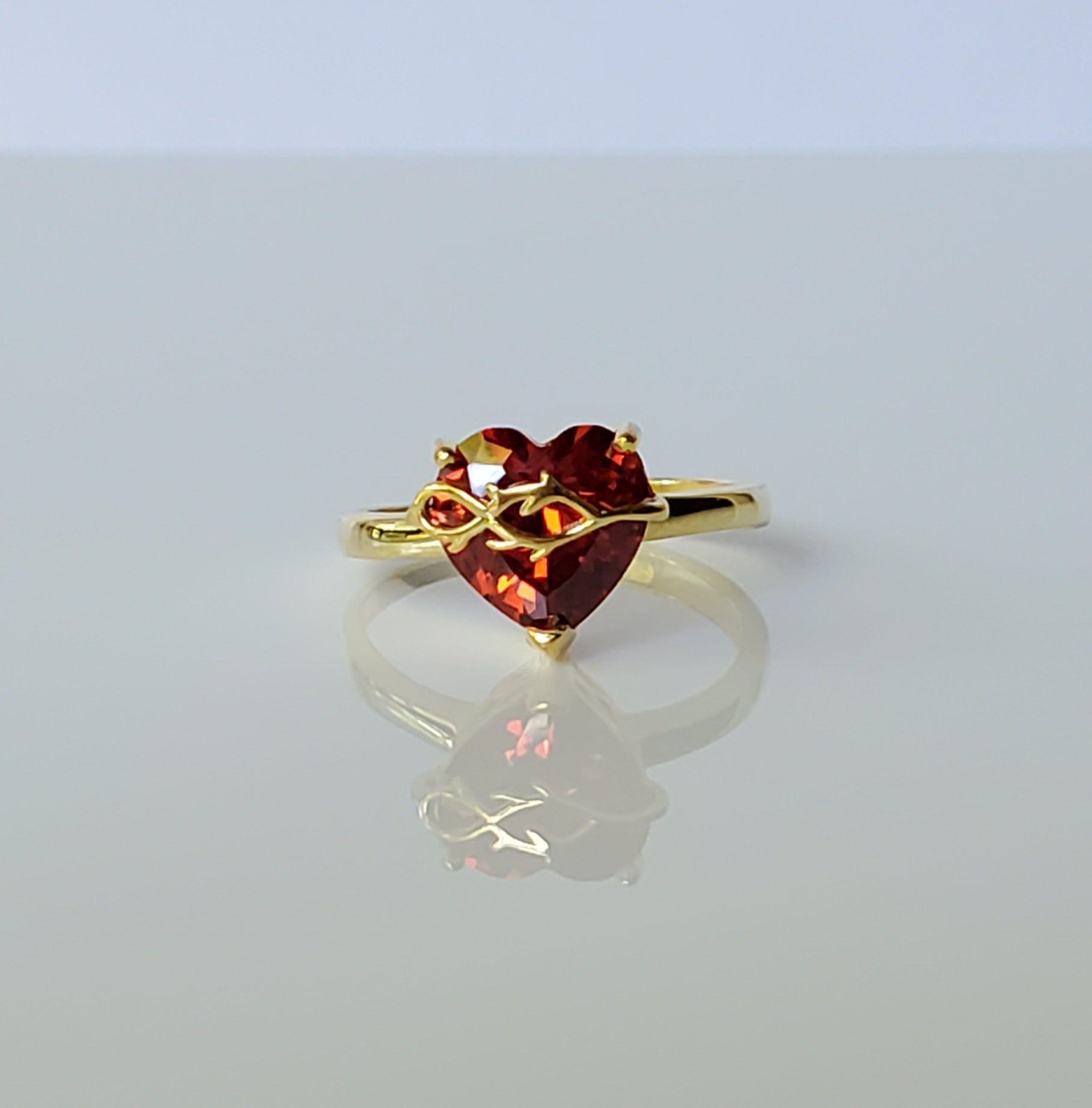Gold Over Sterling Sacred Heart Jeweled Ring The Catholic Company®