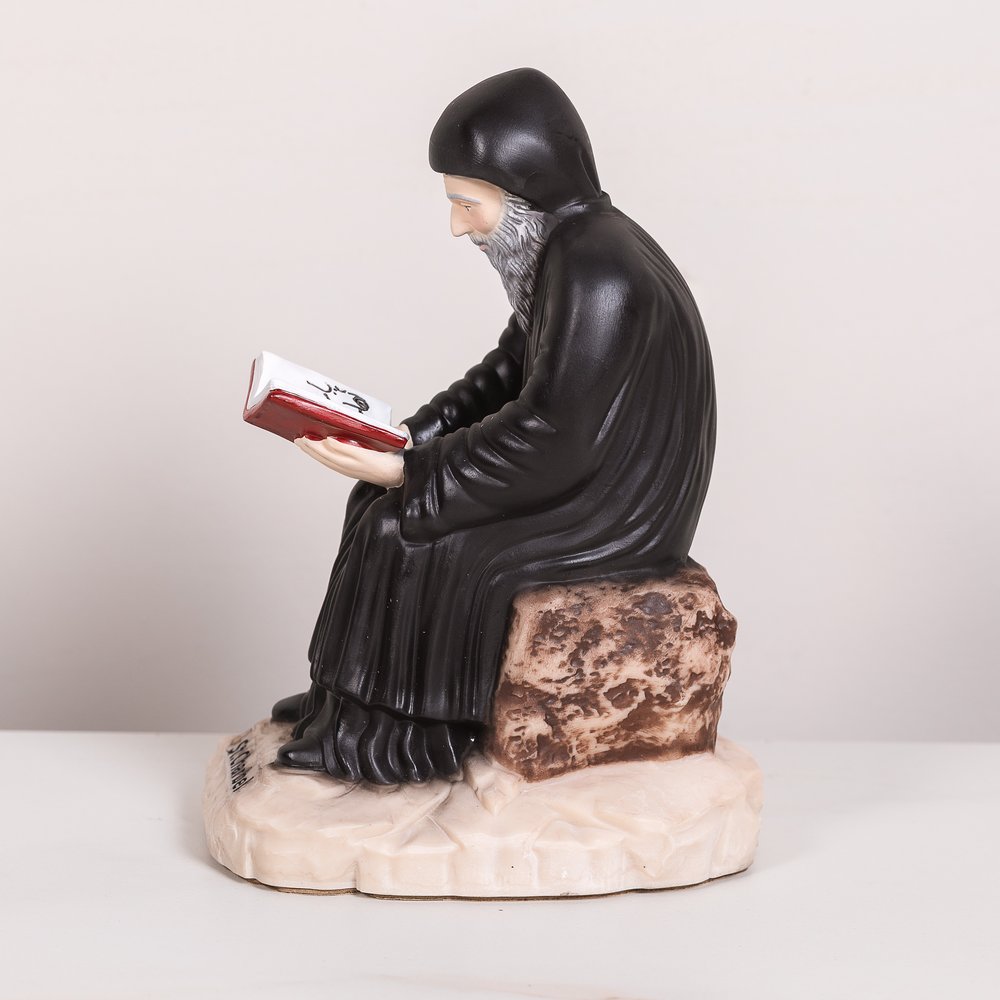 St. Charbel Seated/Reading Statue - 8"