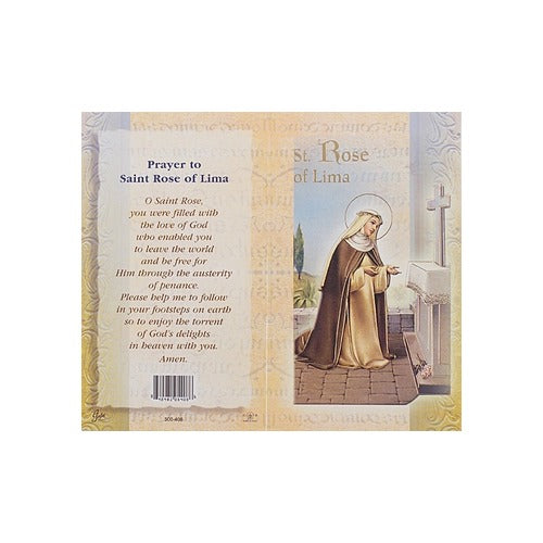 St. Rose of Lima - Mini Lives of the Saints Folded Prayer Card