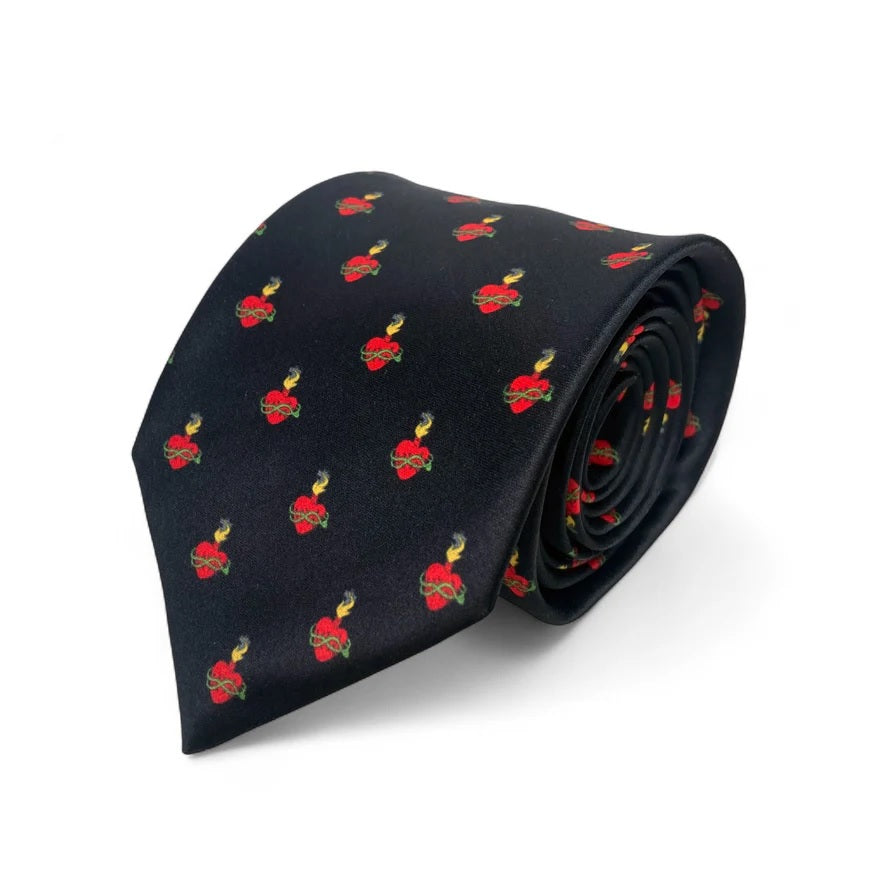 Black Sacred Heart of Jesus Necktie