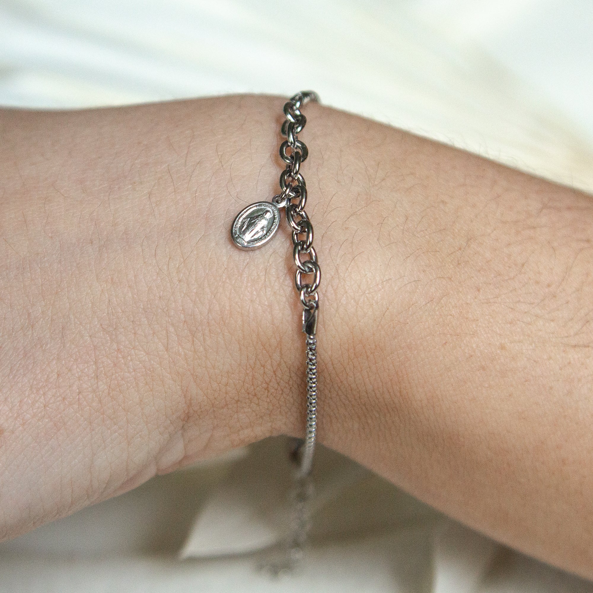 Sterling Silver Miraculous Medal Bracelet