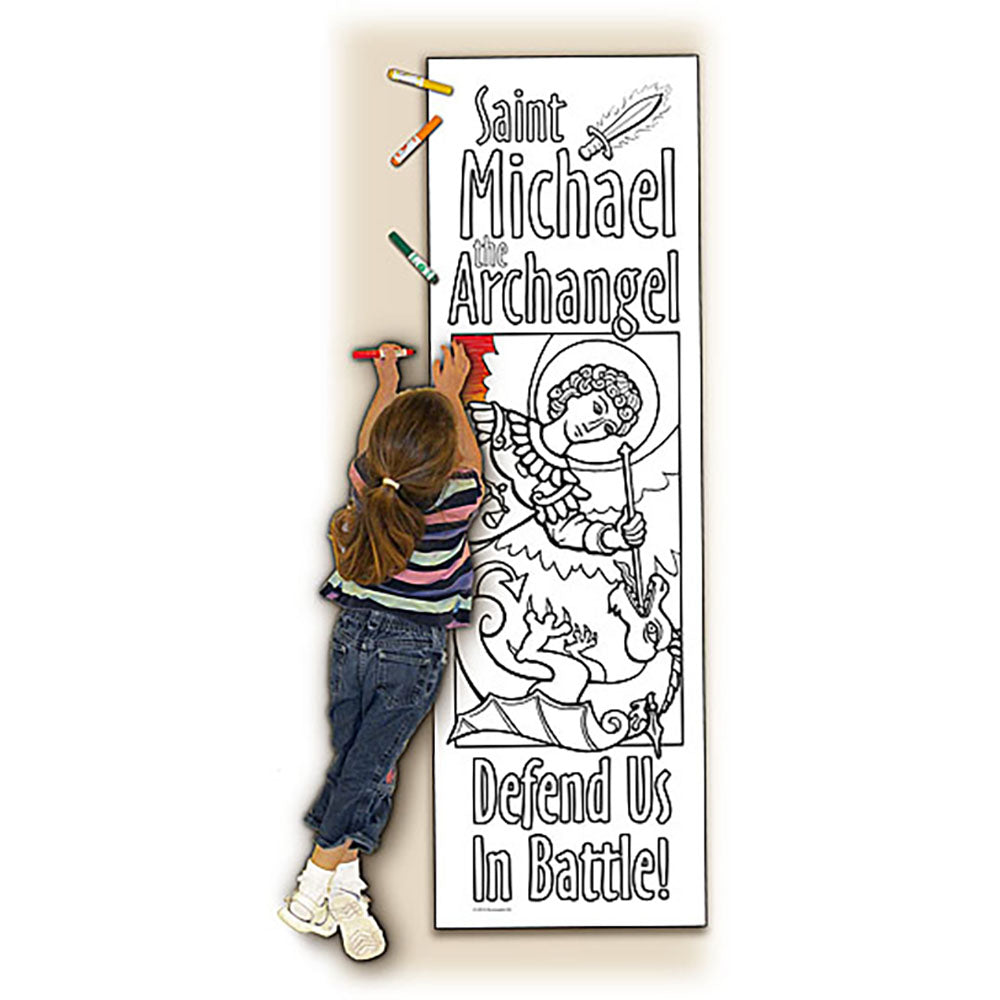St. Michael Catholic Coloring Poster - 6' x 2'
