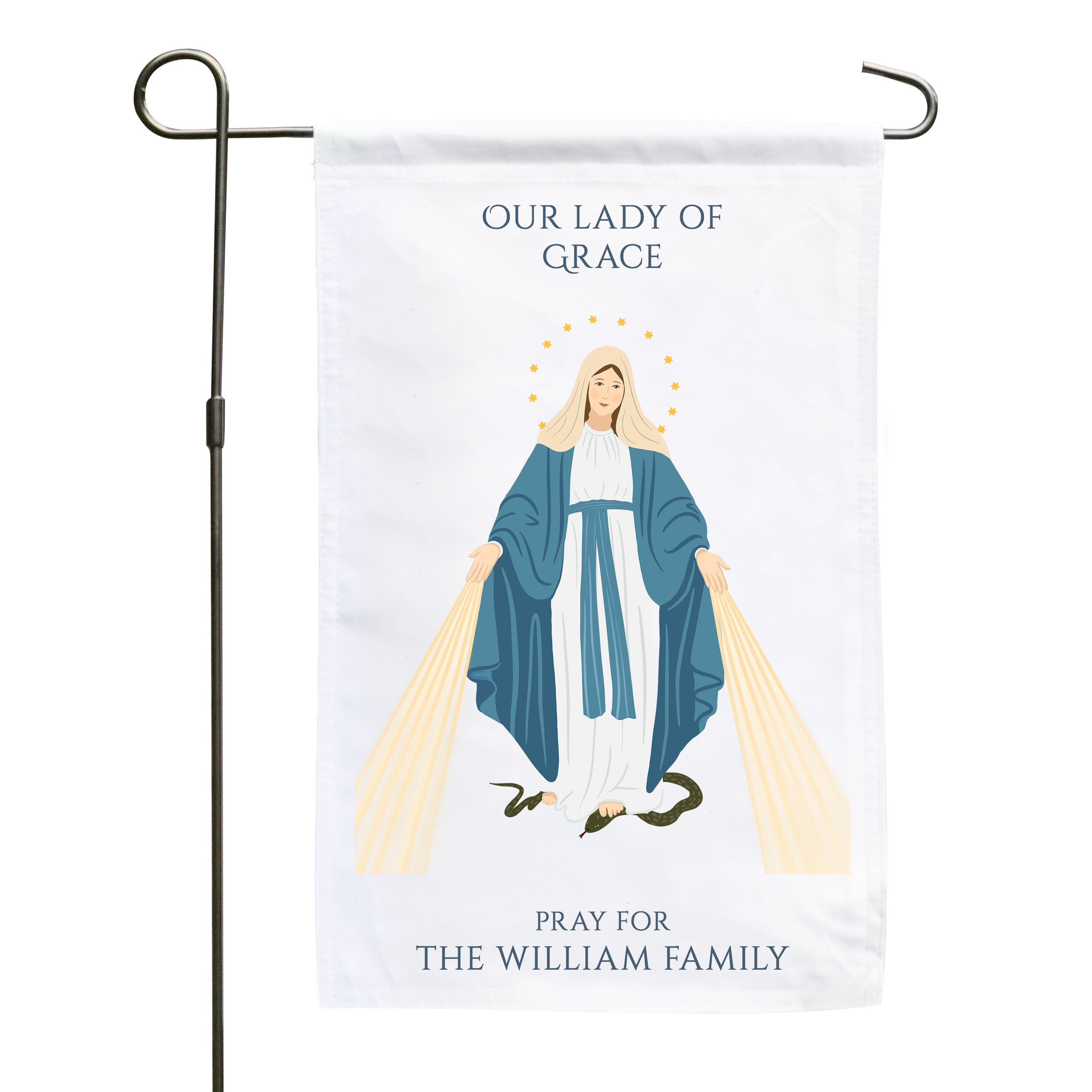 Our Lady of Grace Personalized Garden Flag