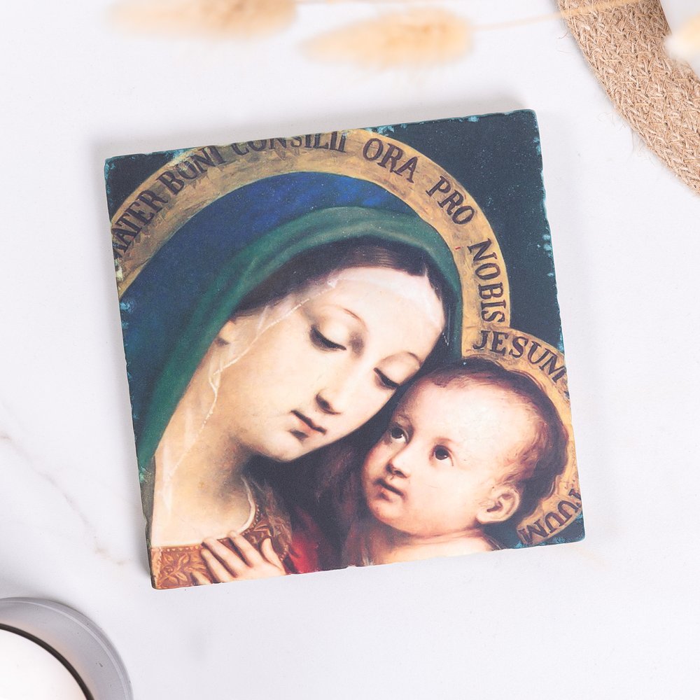 Our Lady of Good Counsel Tumbled Stone Tile - 6" x 6"