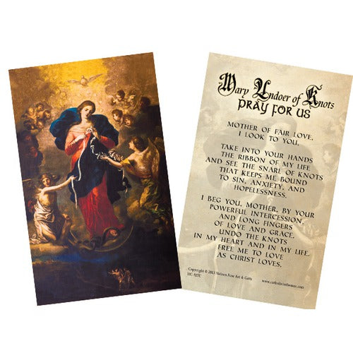 Mary Undoer of Knots Personal Prayer Card, Pack of 50