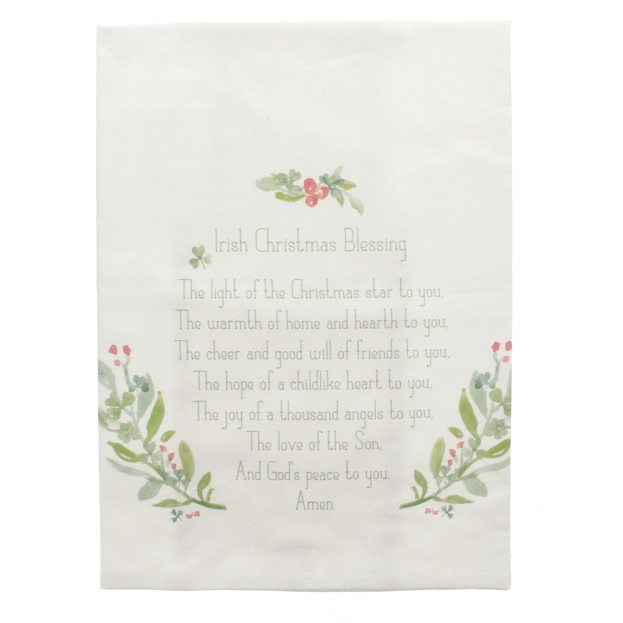 Irish Christmas Blessing Flour Sack Dish Towel