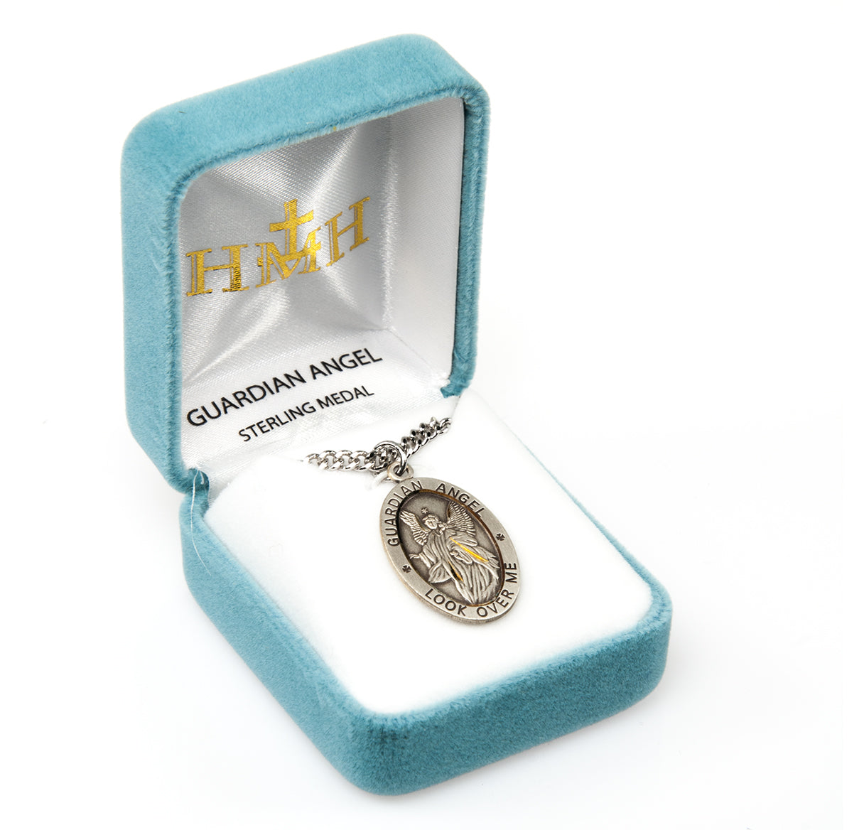 Sterling Silver Guardian Angel Medal