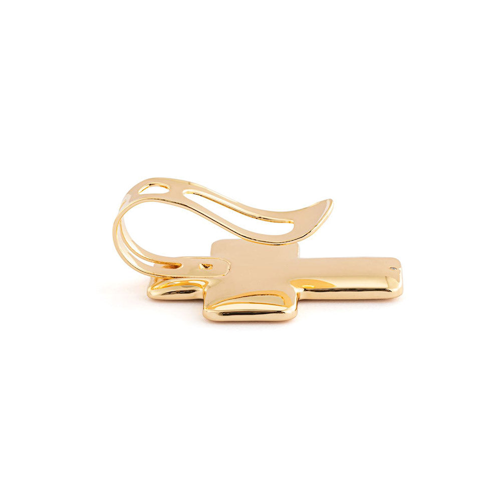 Blue & Gold Floral Cross Visor Clip