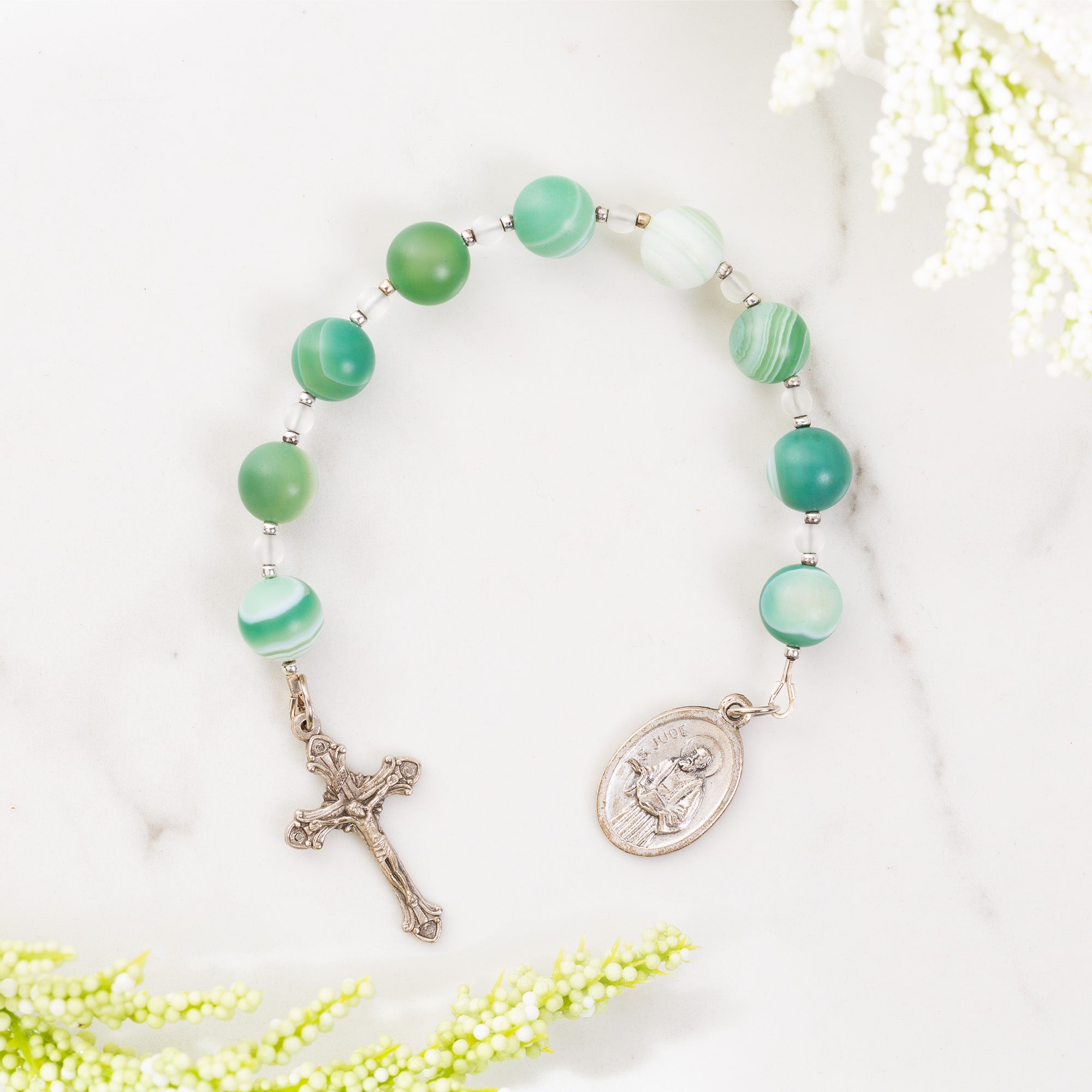 Green Agate Chaplet of St. Jude