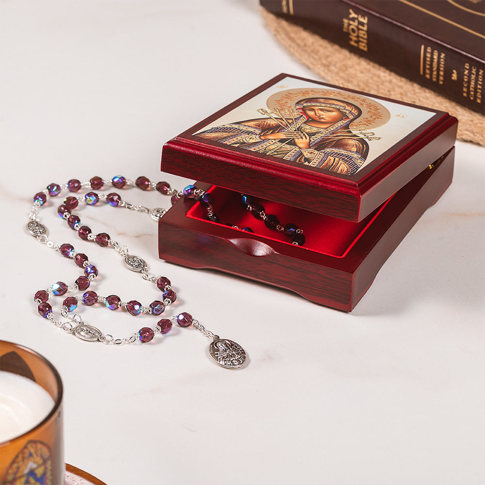Our Lady of Sorrows Rosary Box & Seven Sorrows Chaplet Gift Set