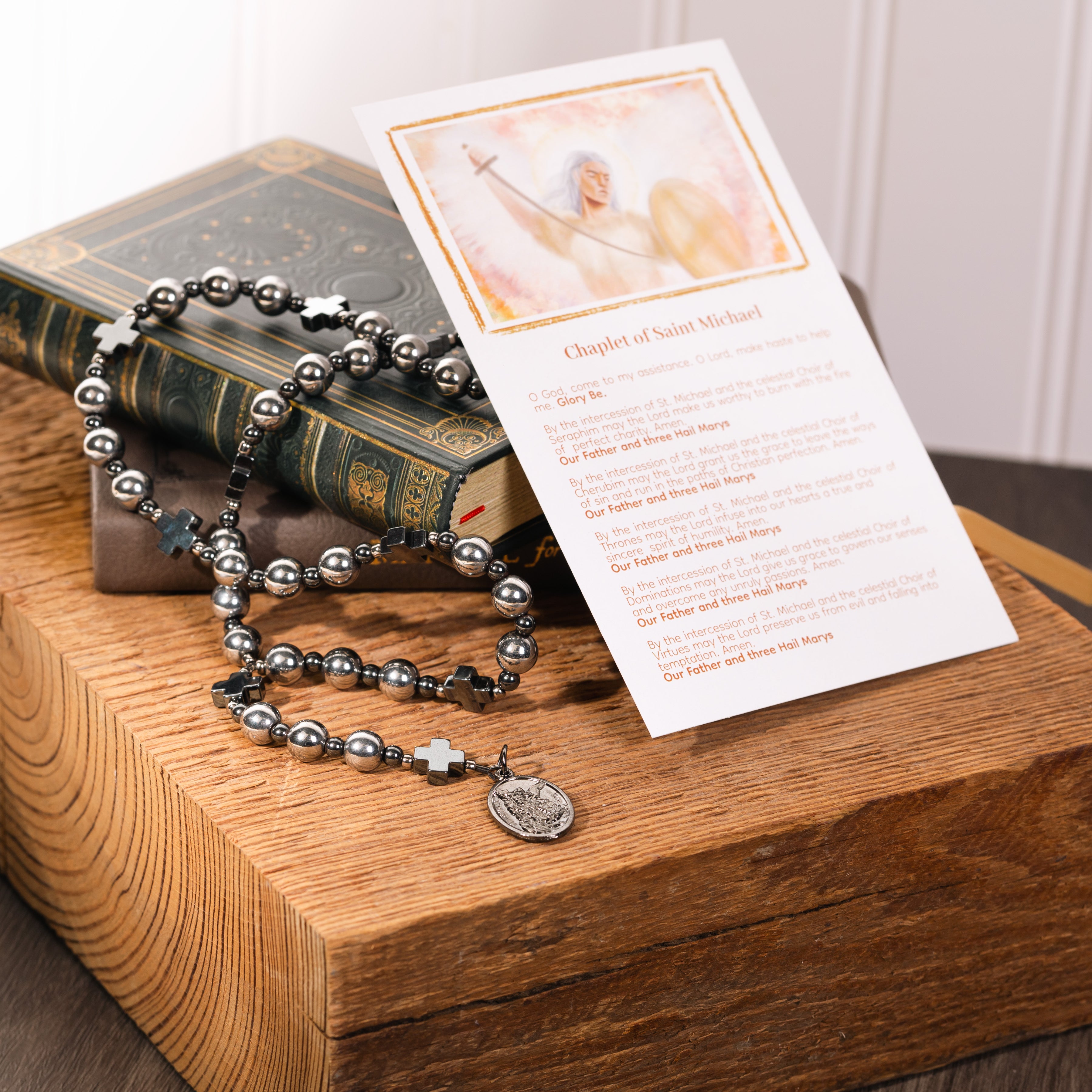 Hematite Chaplet of St. Michael