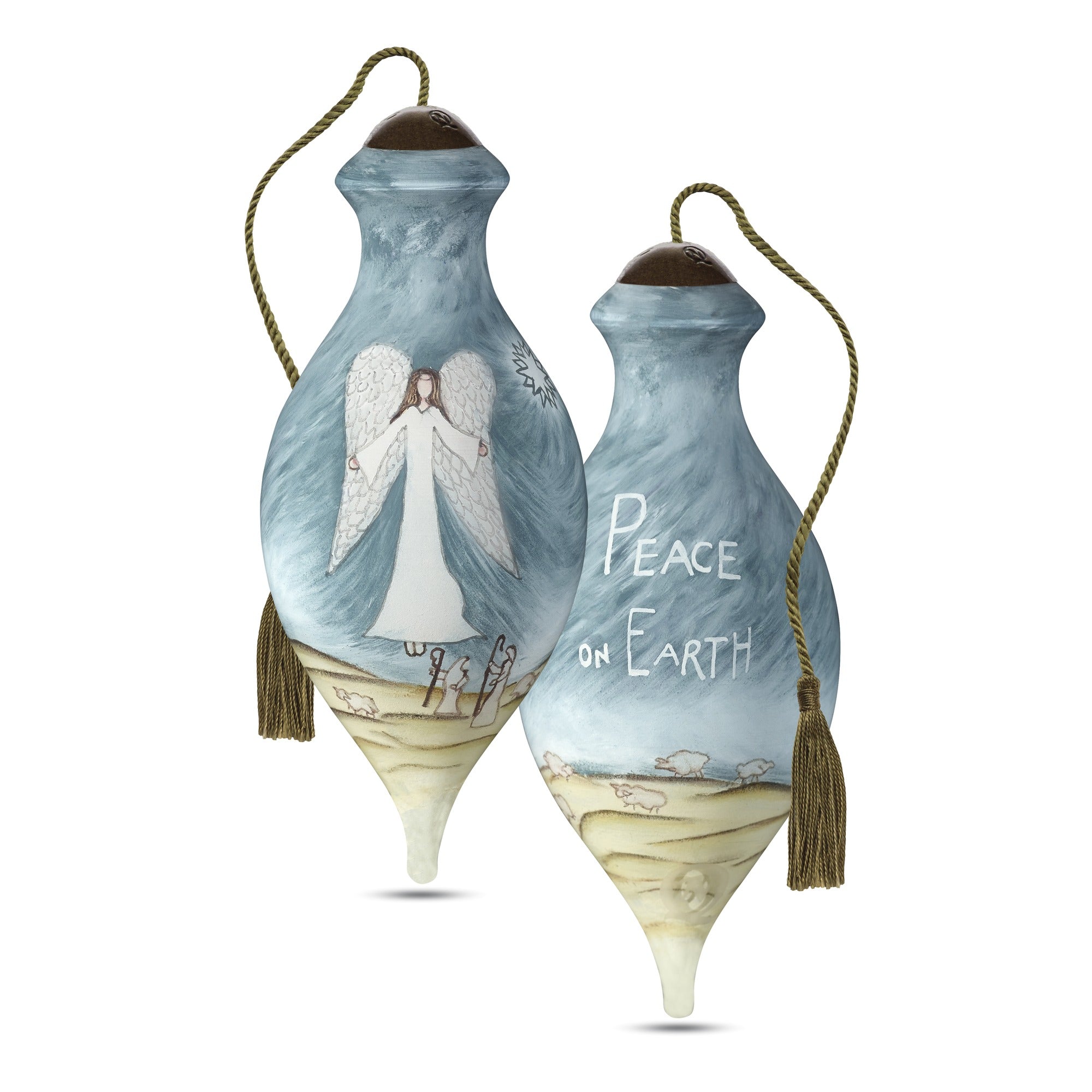 Peace on Earth Blown Glass Ornament