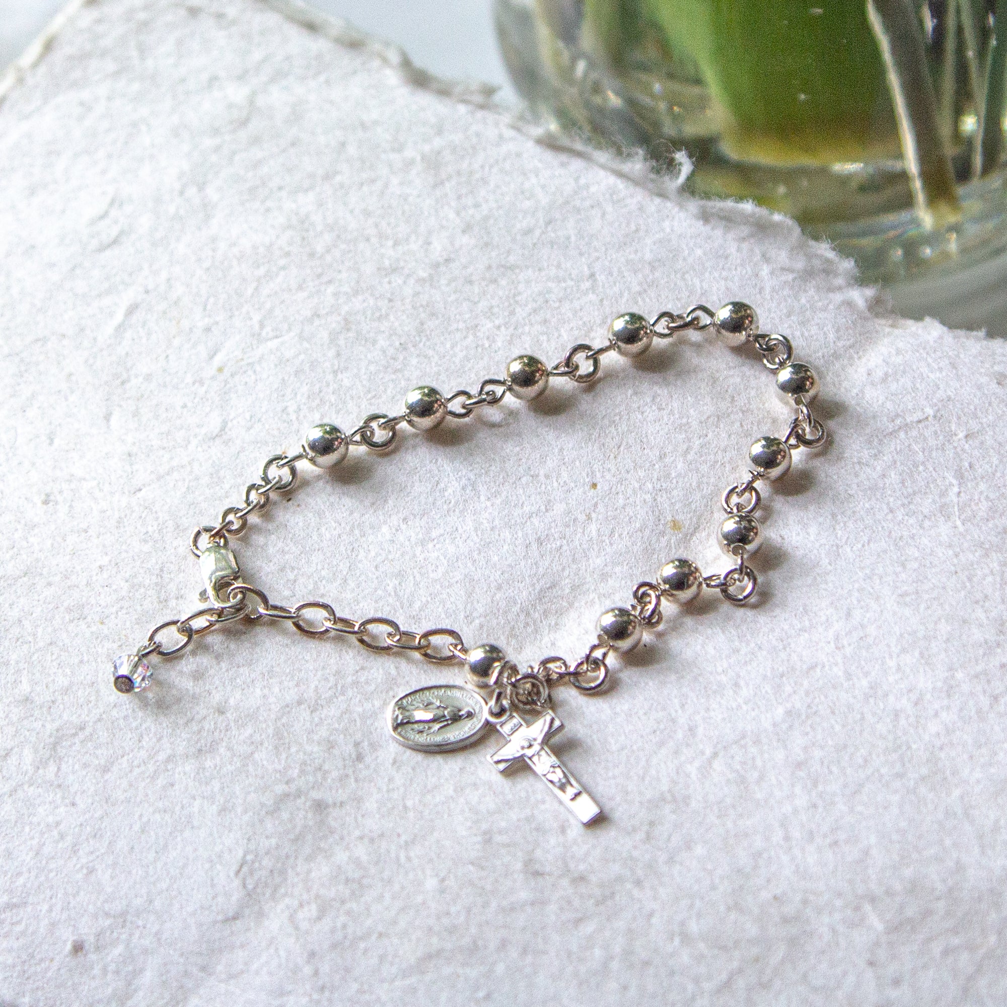 Sterling Silver Rosary Bracelet - 5mm