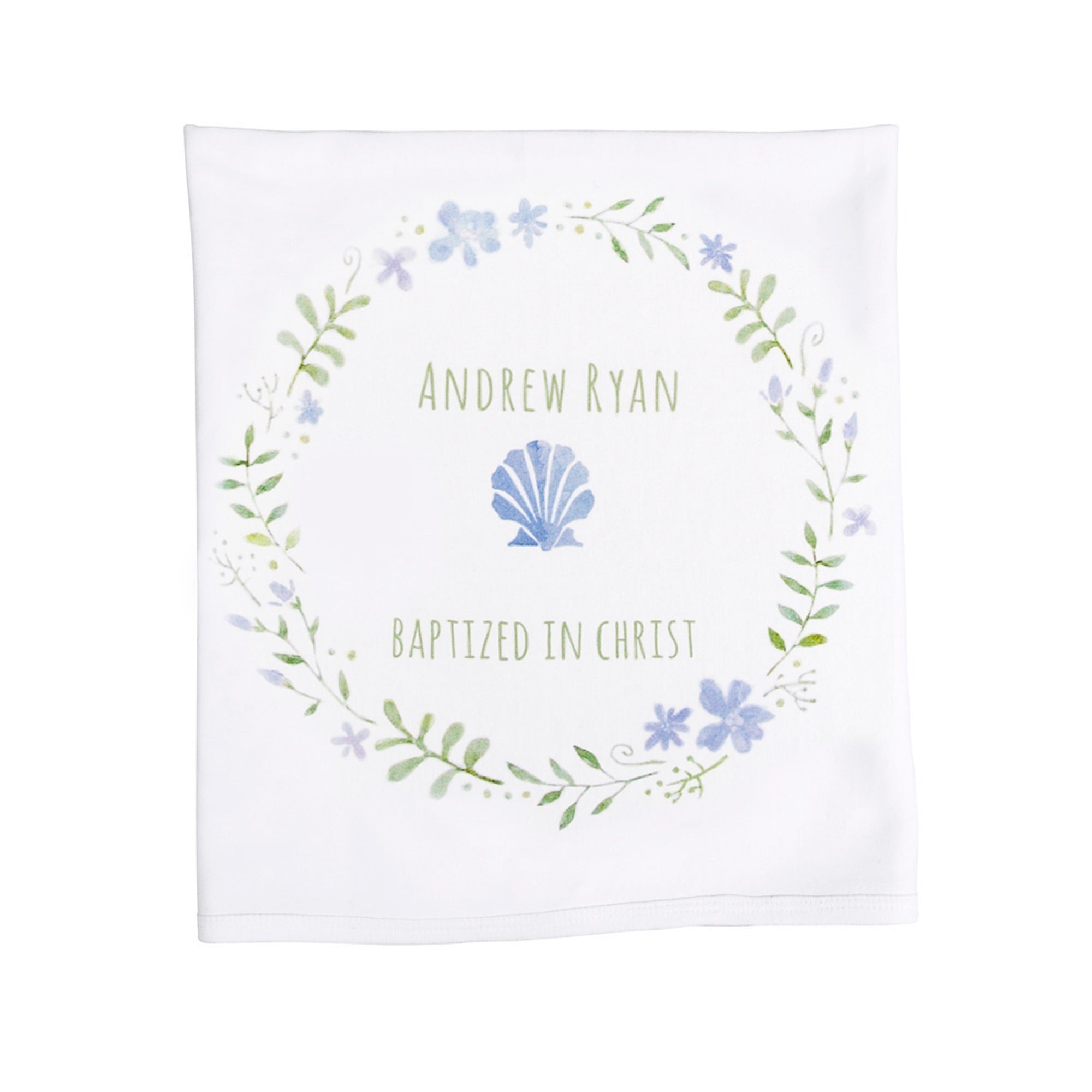 Personalized Boy's Baptism Baby Blanket