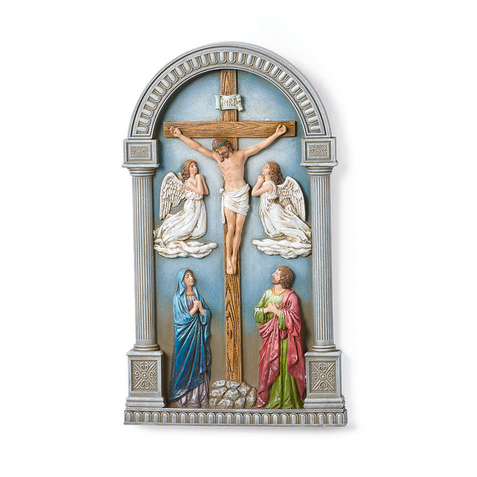 Arched Crucifixion Wall Plaque - 9.75"