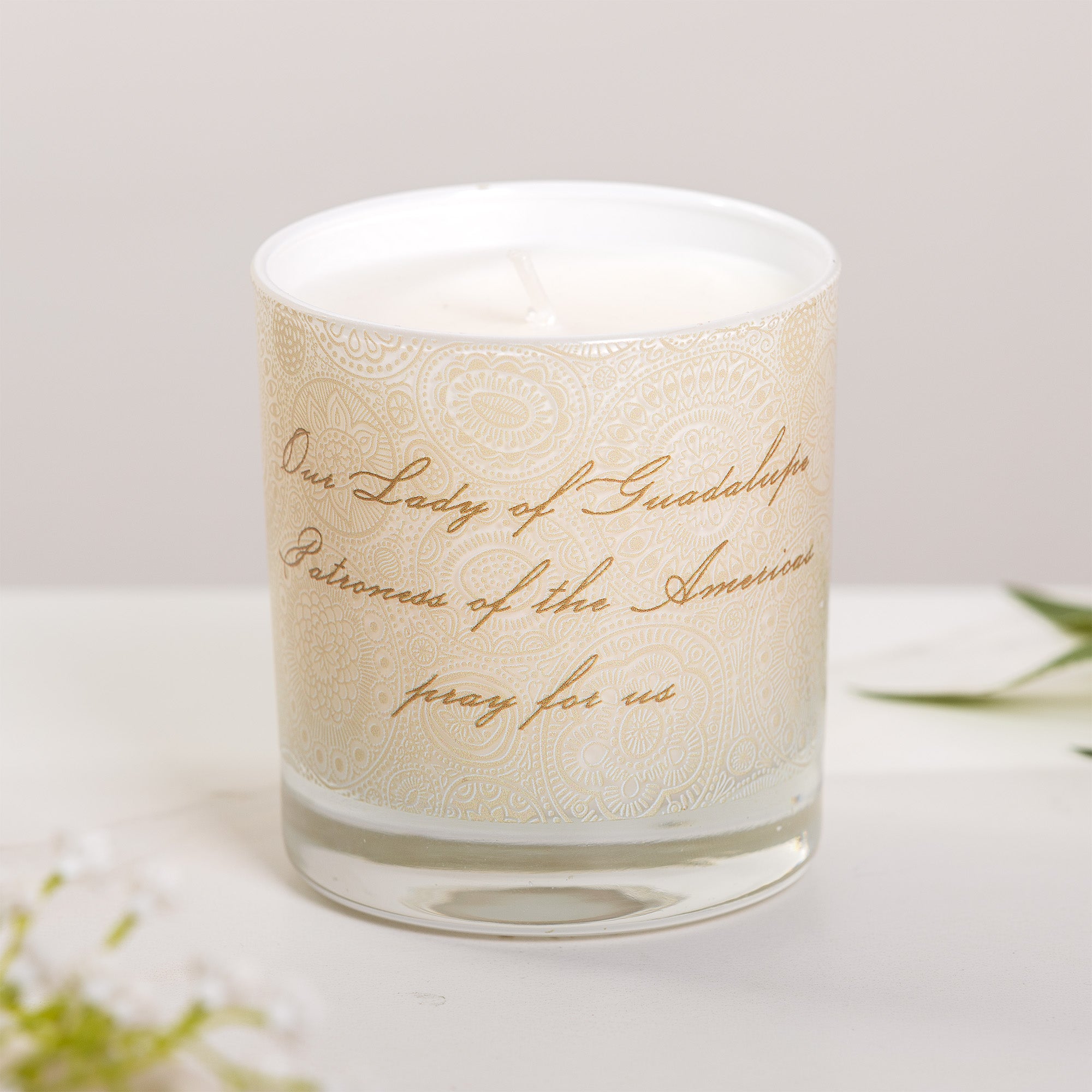 Our Lady of Guadalupe Toile Candle