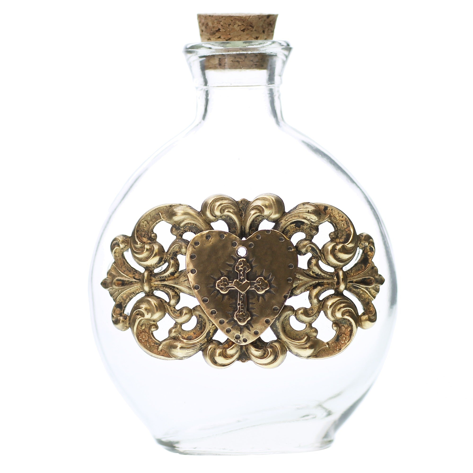 Heart & Cross Holy Water Bottle