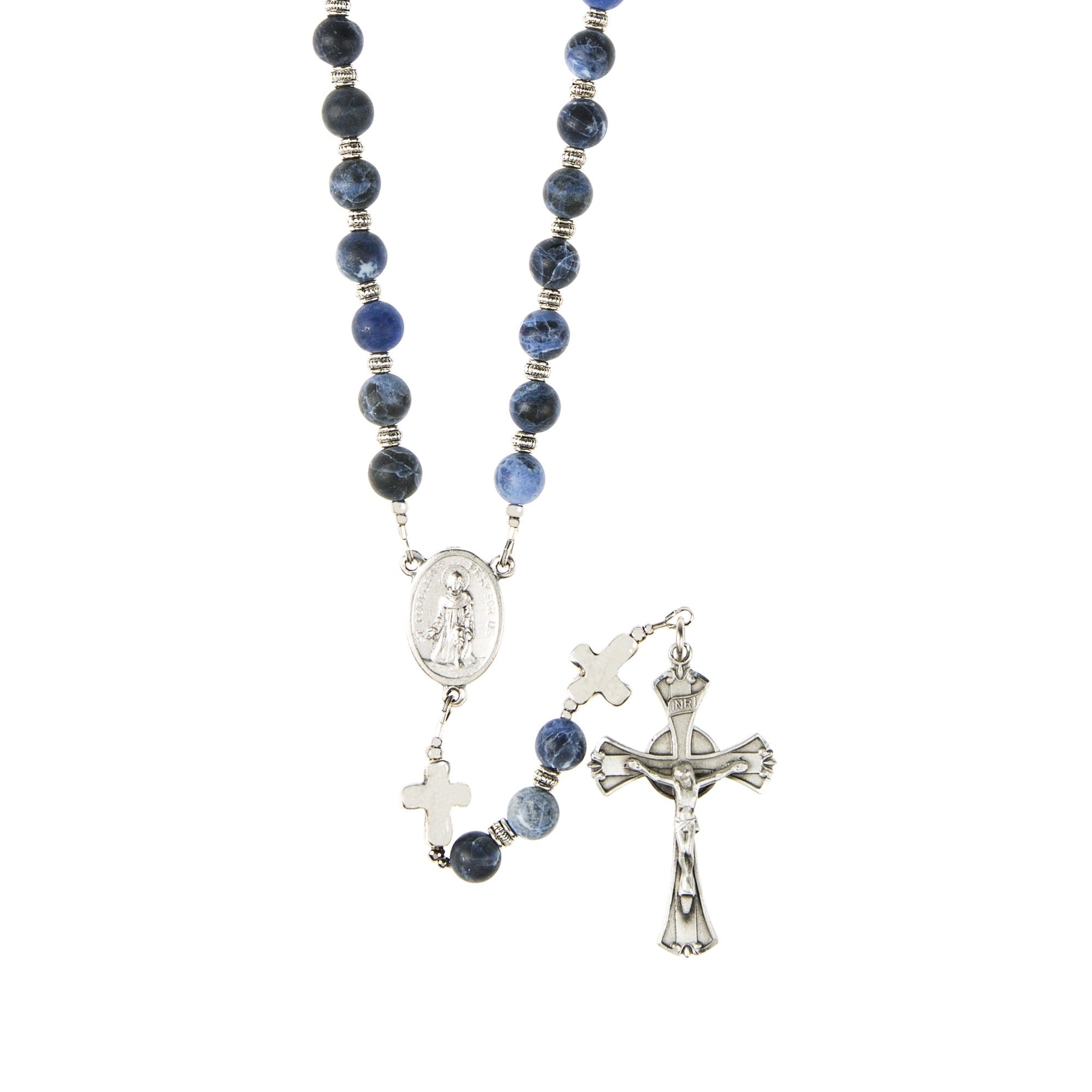 Blue and Silver St. Peregrine Rosary