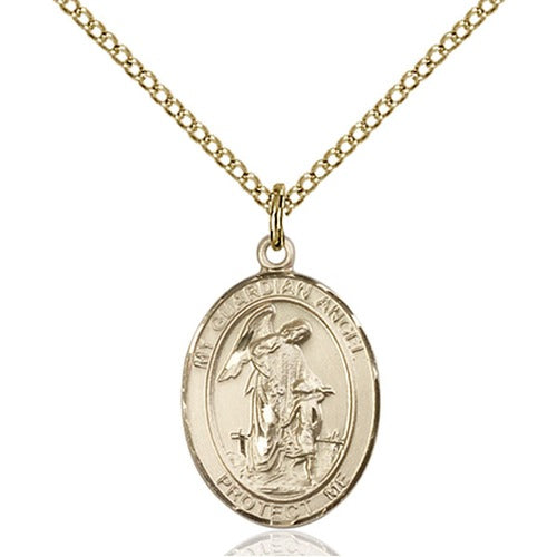 14kt Gold Filled Guardian Angel Pendant 3/4 X 1/2"