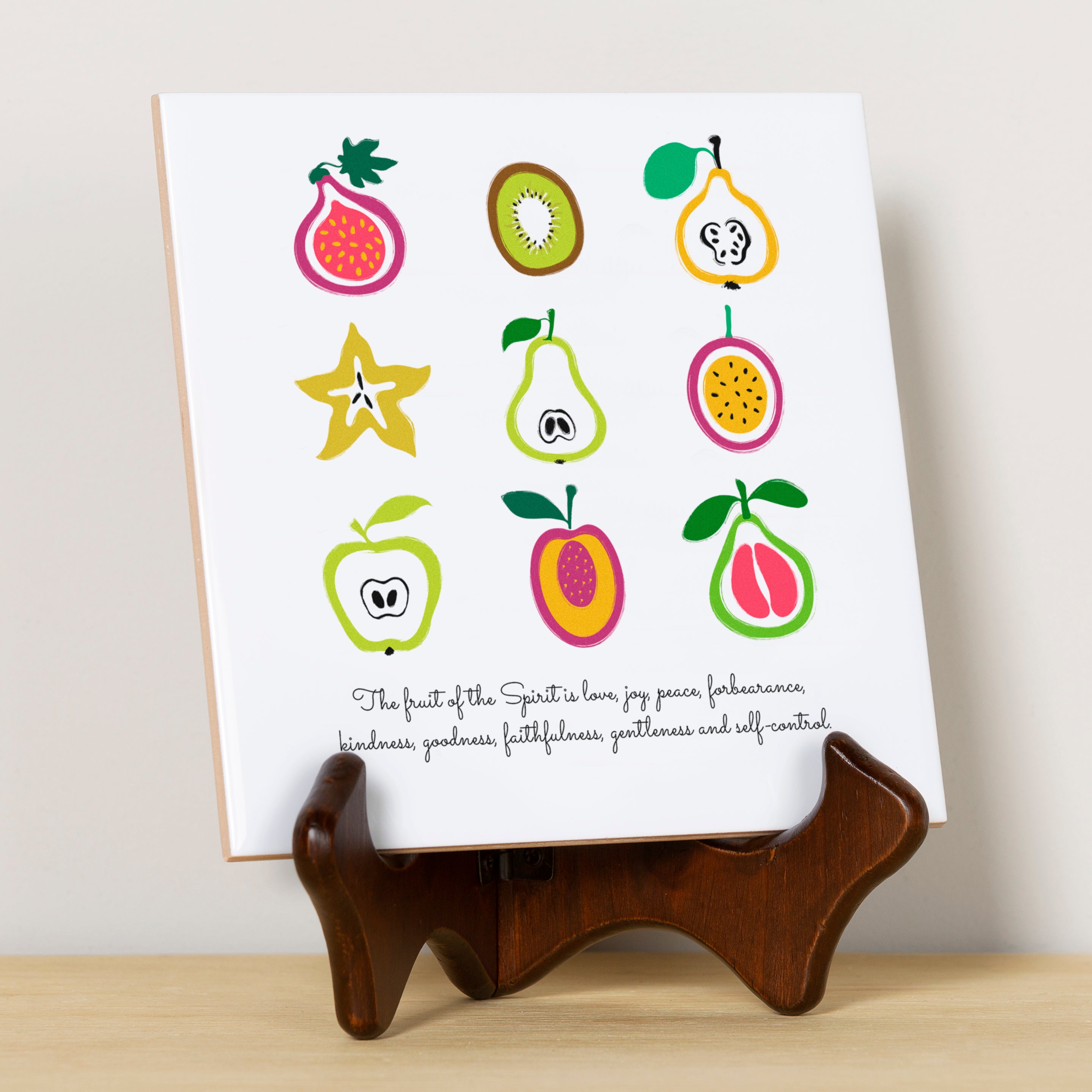 Fruit of the Spirit Ceramic Tile Trivet