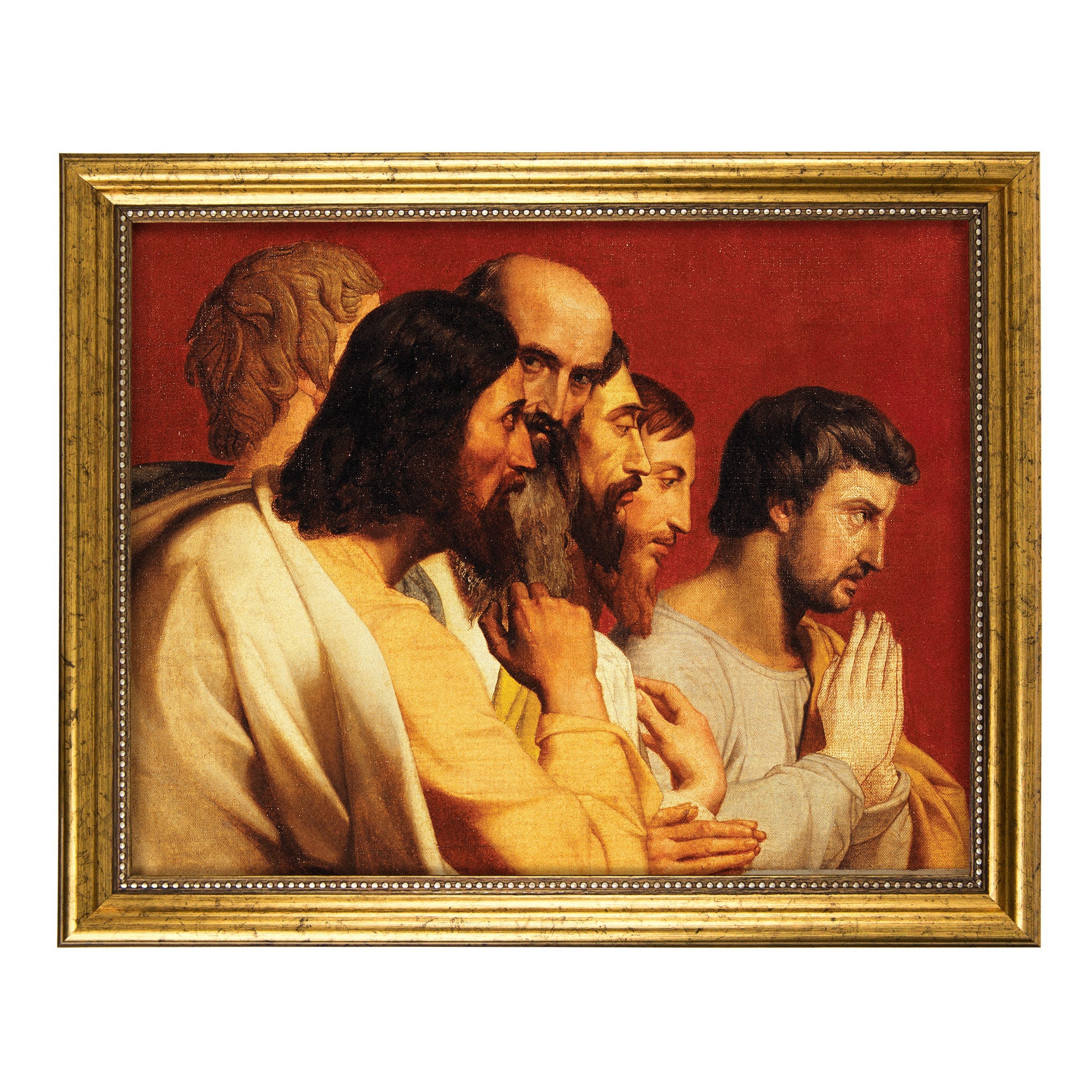 Group of Apostles at the Last Supper Antique Gold Framed Print - 8" x 10"