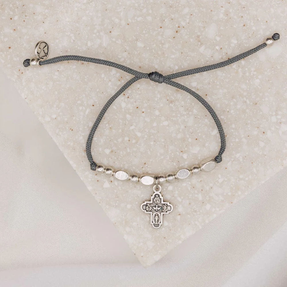 Silver Four-Way Cross Little Saints Bracelet