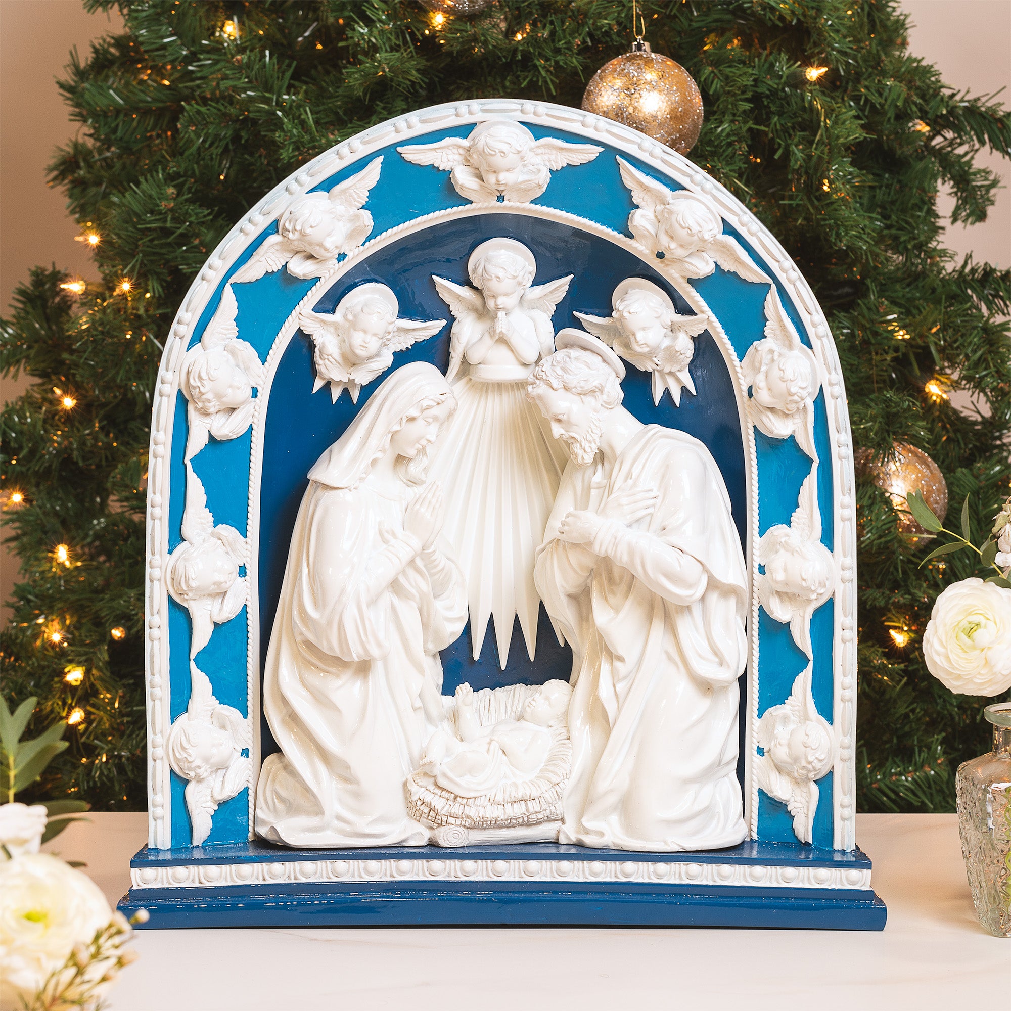 Della Robbia Style Relief Nativity - 18"