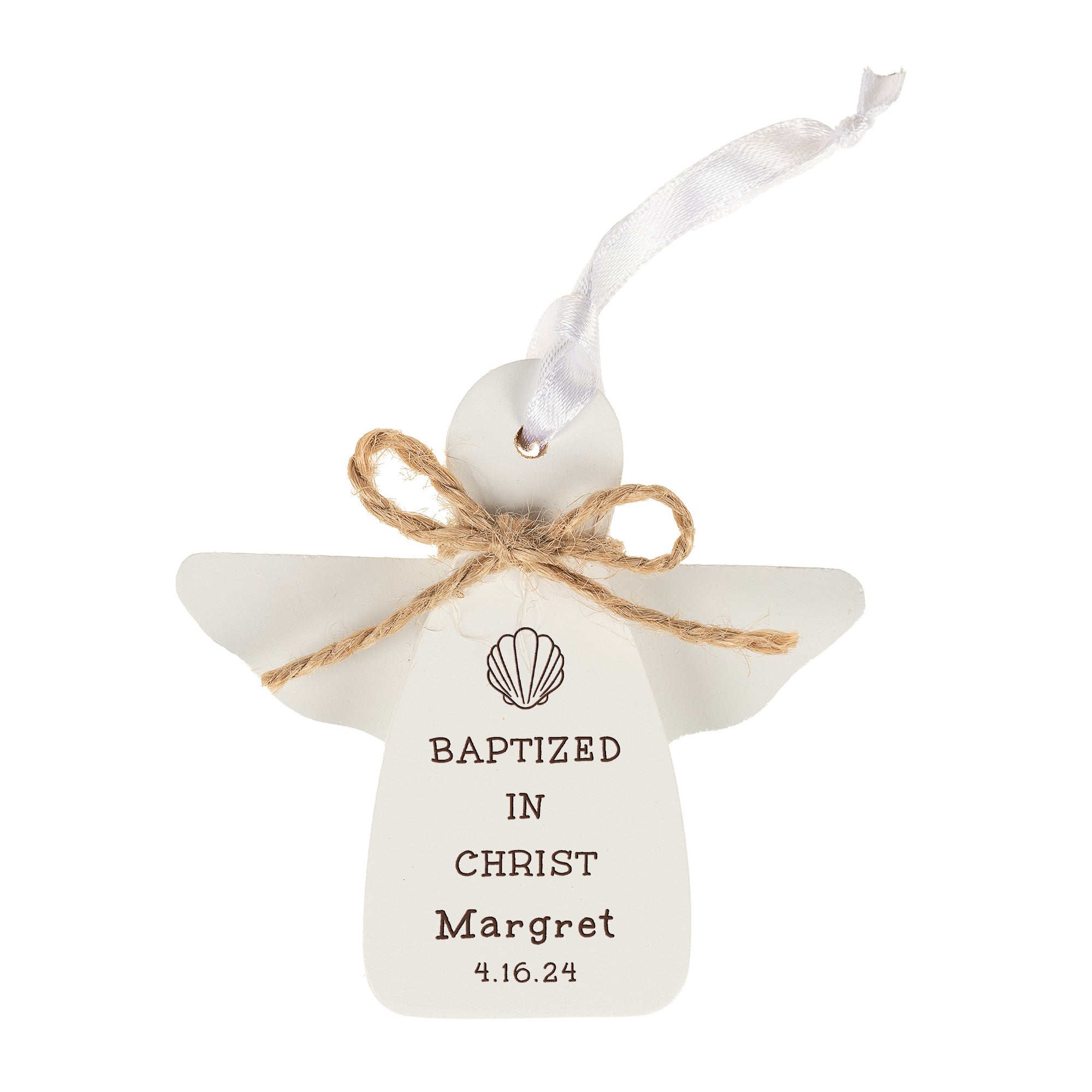 Personalized Baptism Angel Ornament