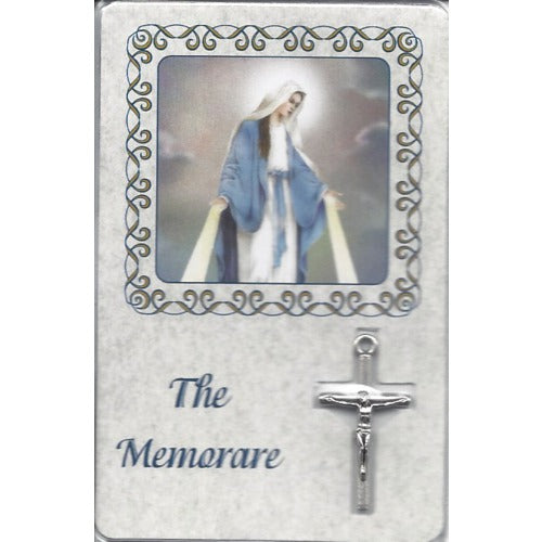 Memorare Laminated Card with Crucifix