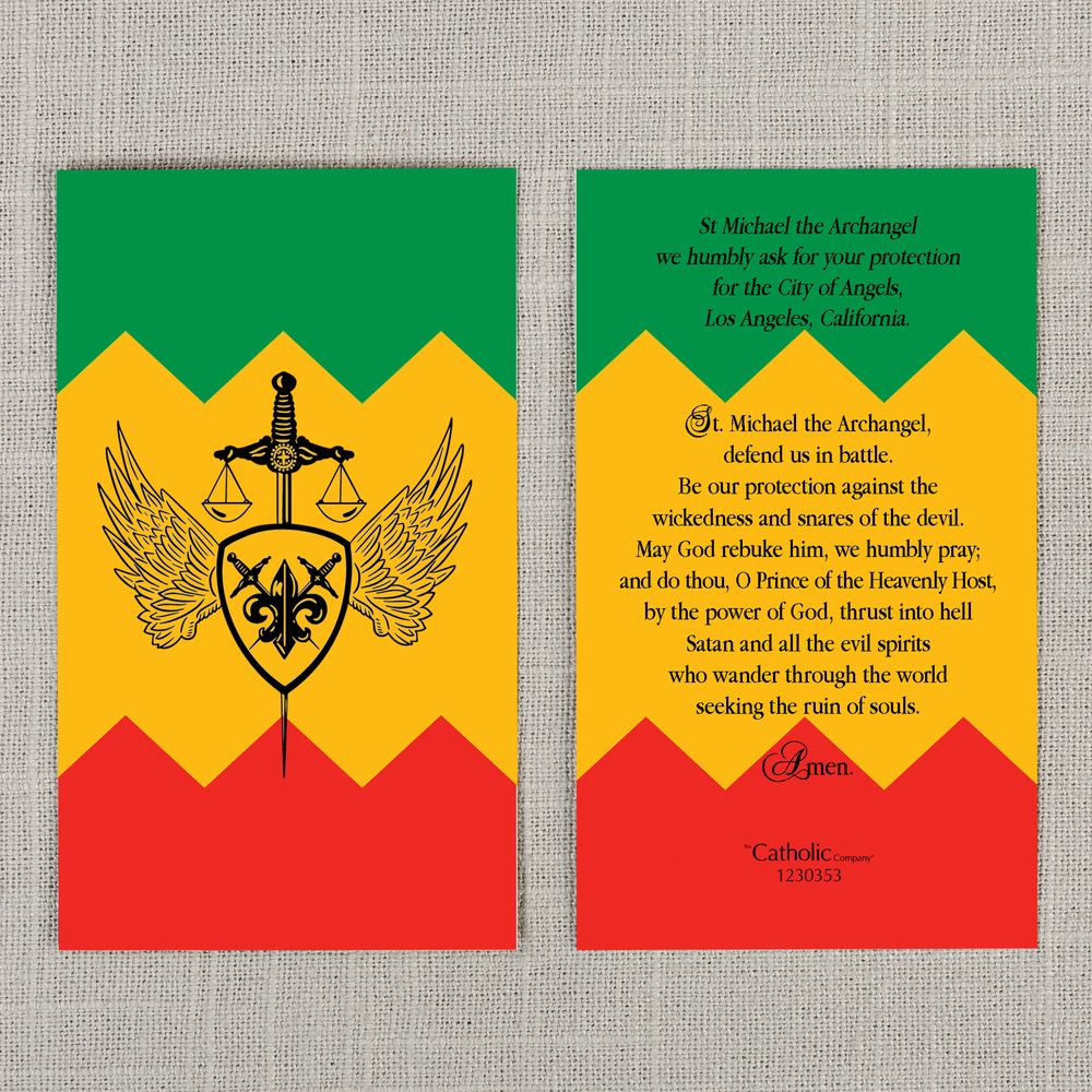 St. Michael City of Angels Prayer Card - Multiple Quantities