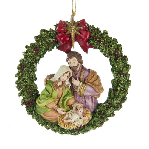 Holy Family Nativity Wreath Ornament