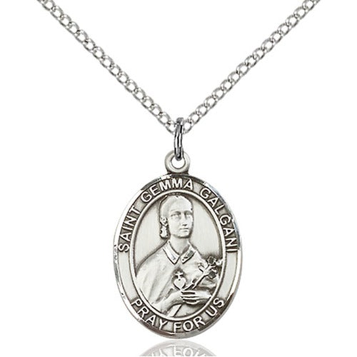 Sterling Silver St. Gemma Galgani Pendant w/ Chain