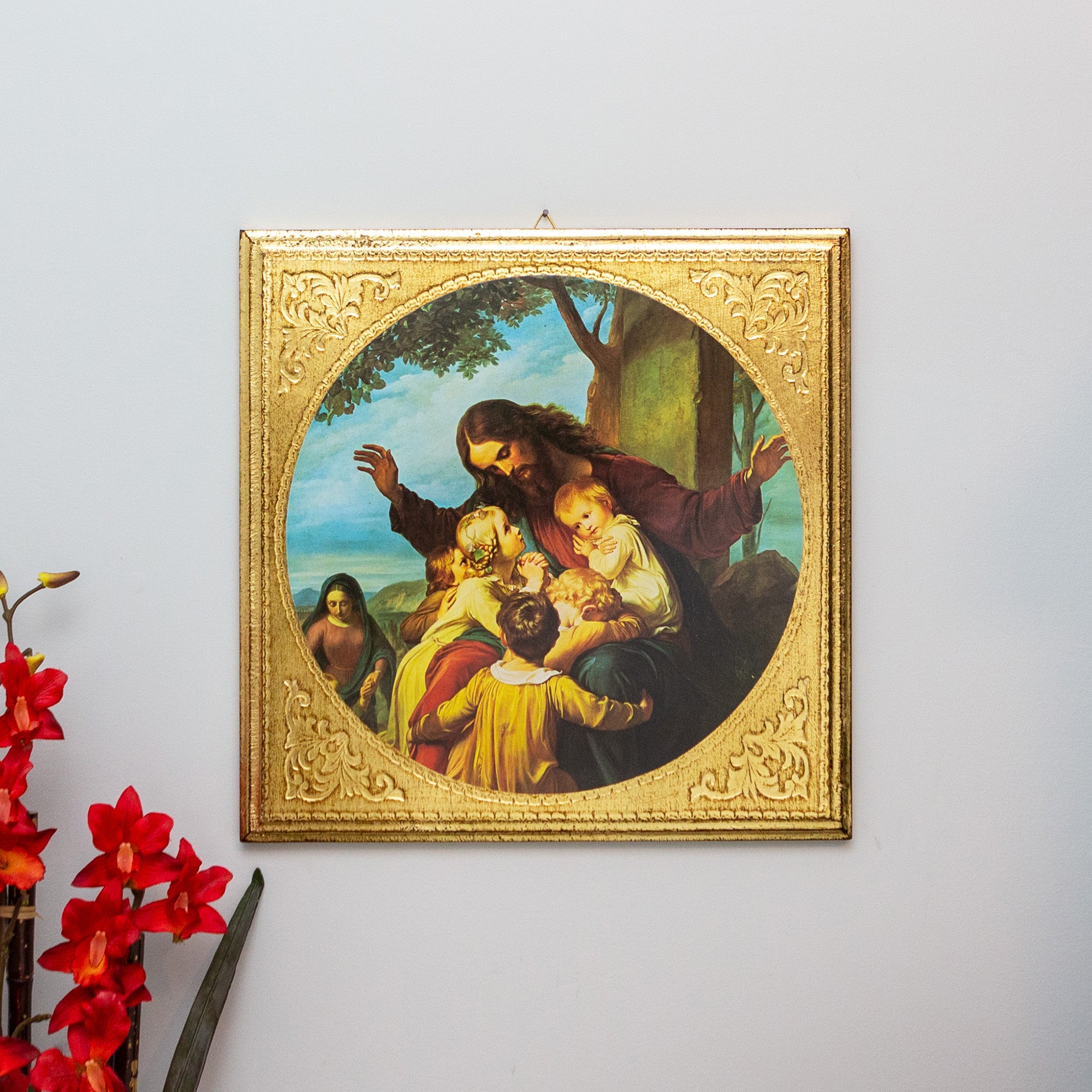 Let the Little Children Come Unto Me Florentine Plaque - 13.7"