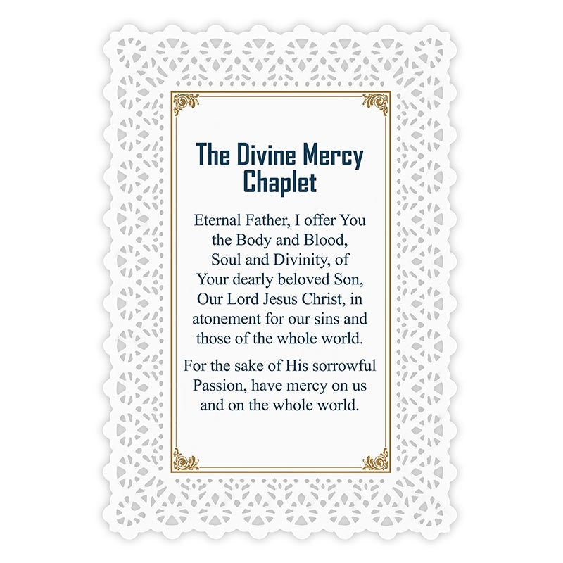 Divine Mercy Lace Holy Card