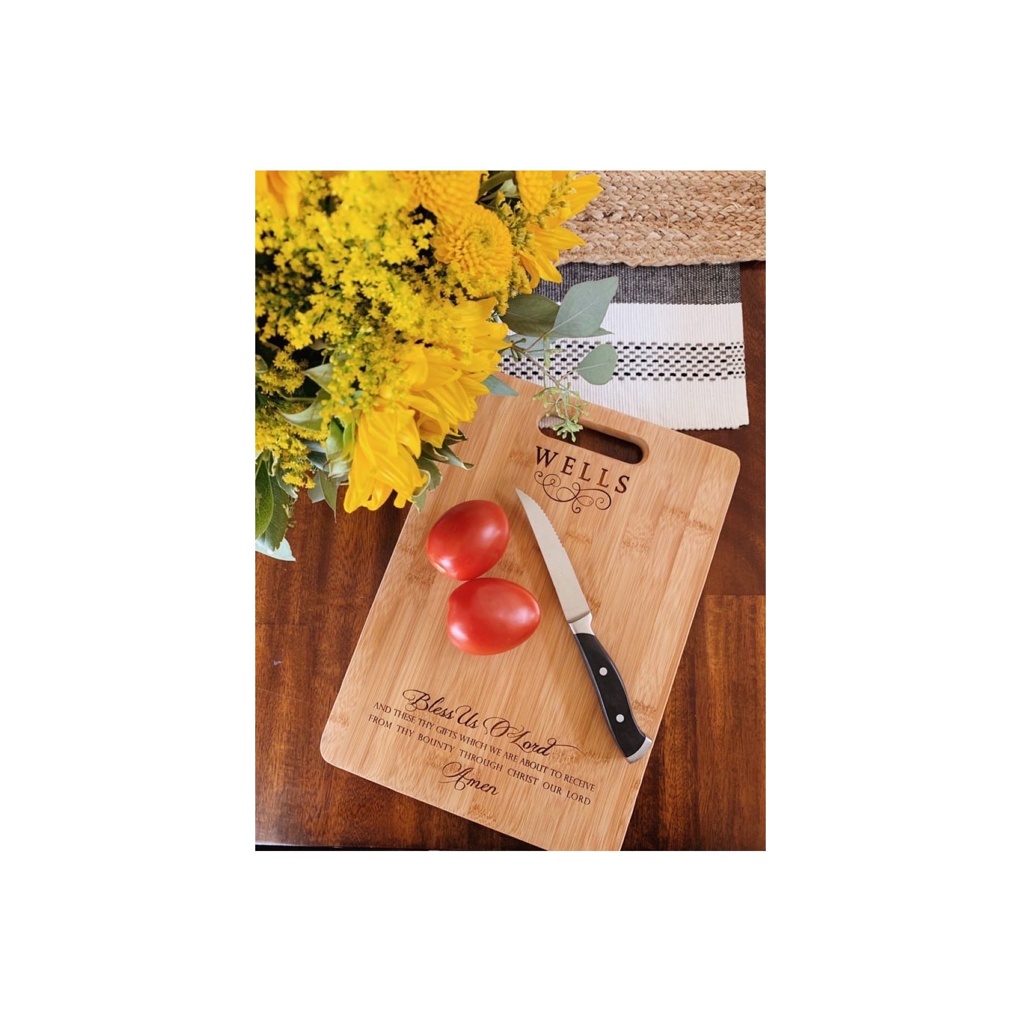 Bless Us O Lord Cutting Board