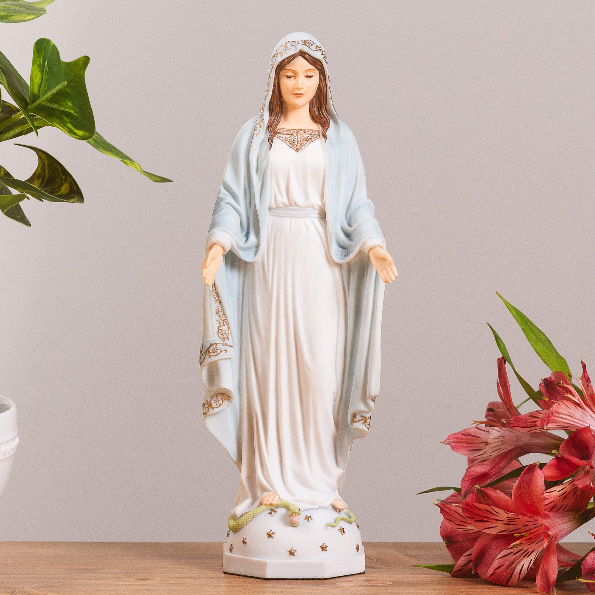 Our Lady of Grace Hand Painted Statue - 10”